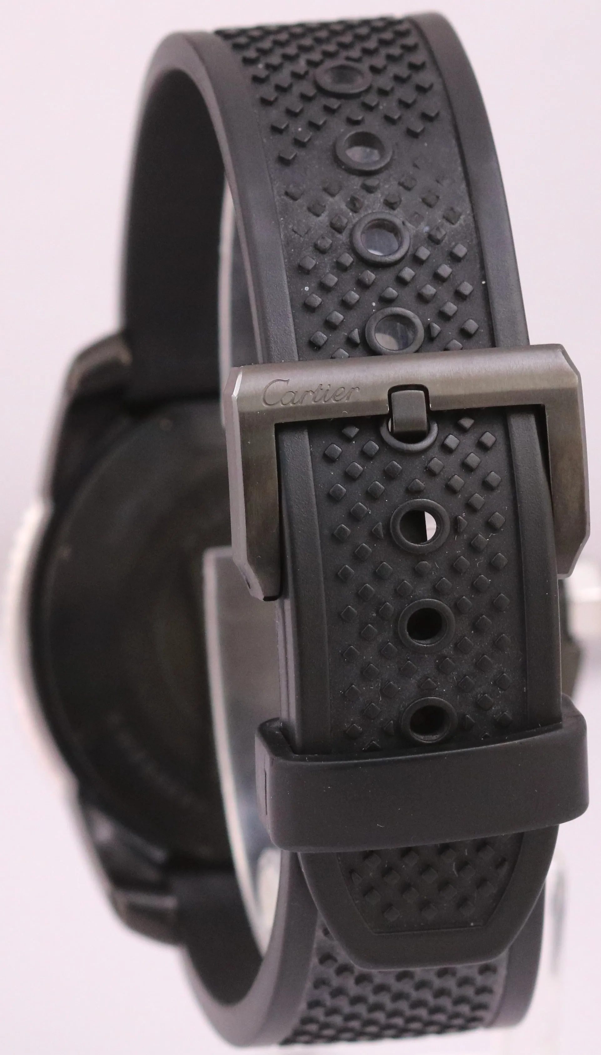 Cartier Calibre Diver BLACK Stainless Steel Rubber Date 42mm Watch 3729 W7100056