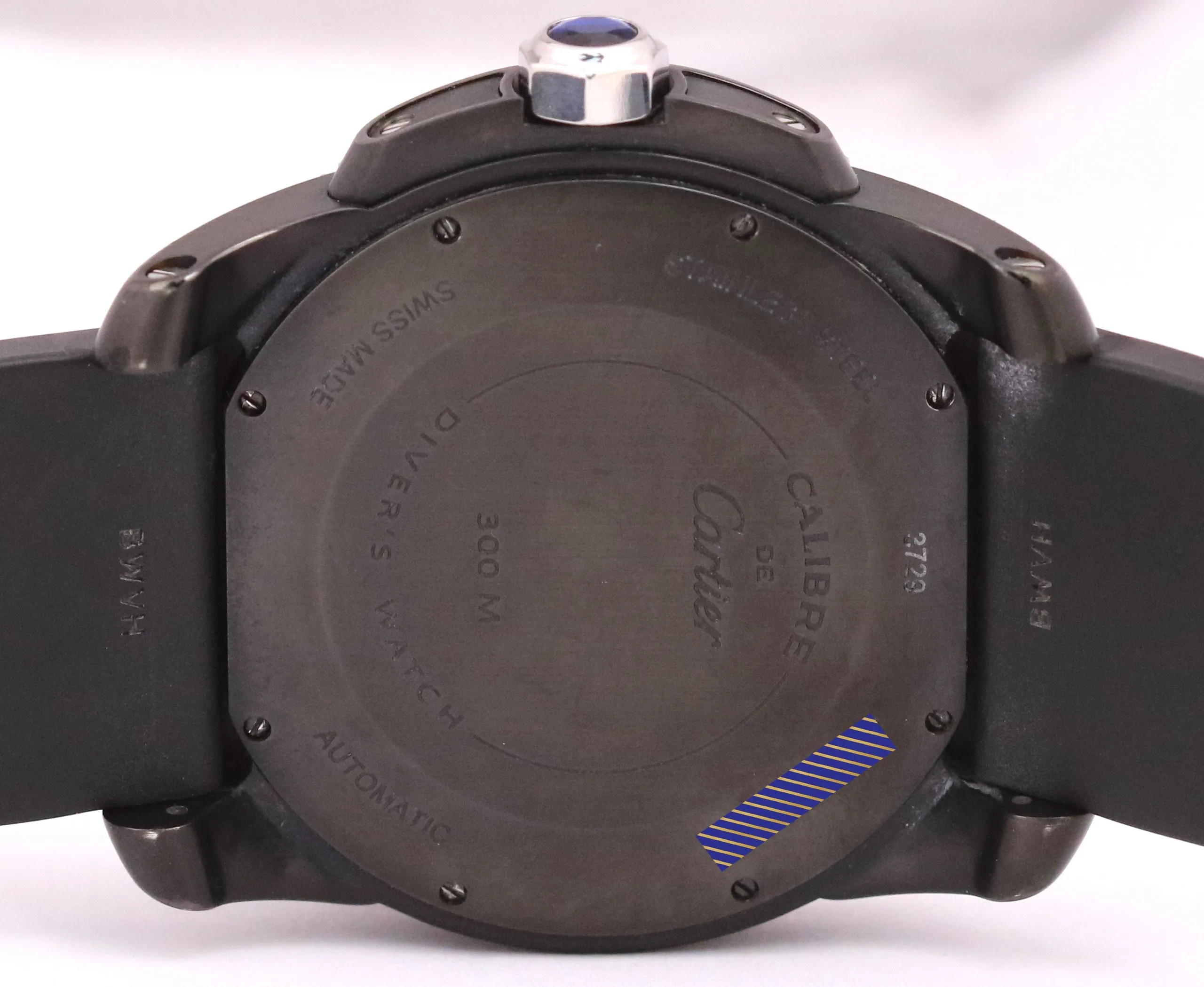 Cartier Calibre Diver BLACK Stainless Steel Rubber Date 42mm Watch 3729 W7100056