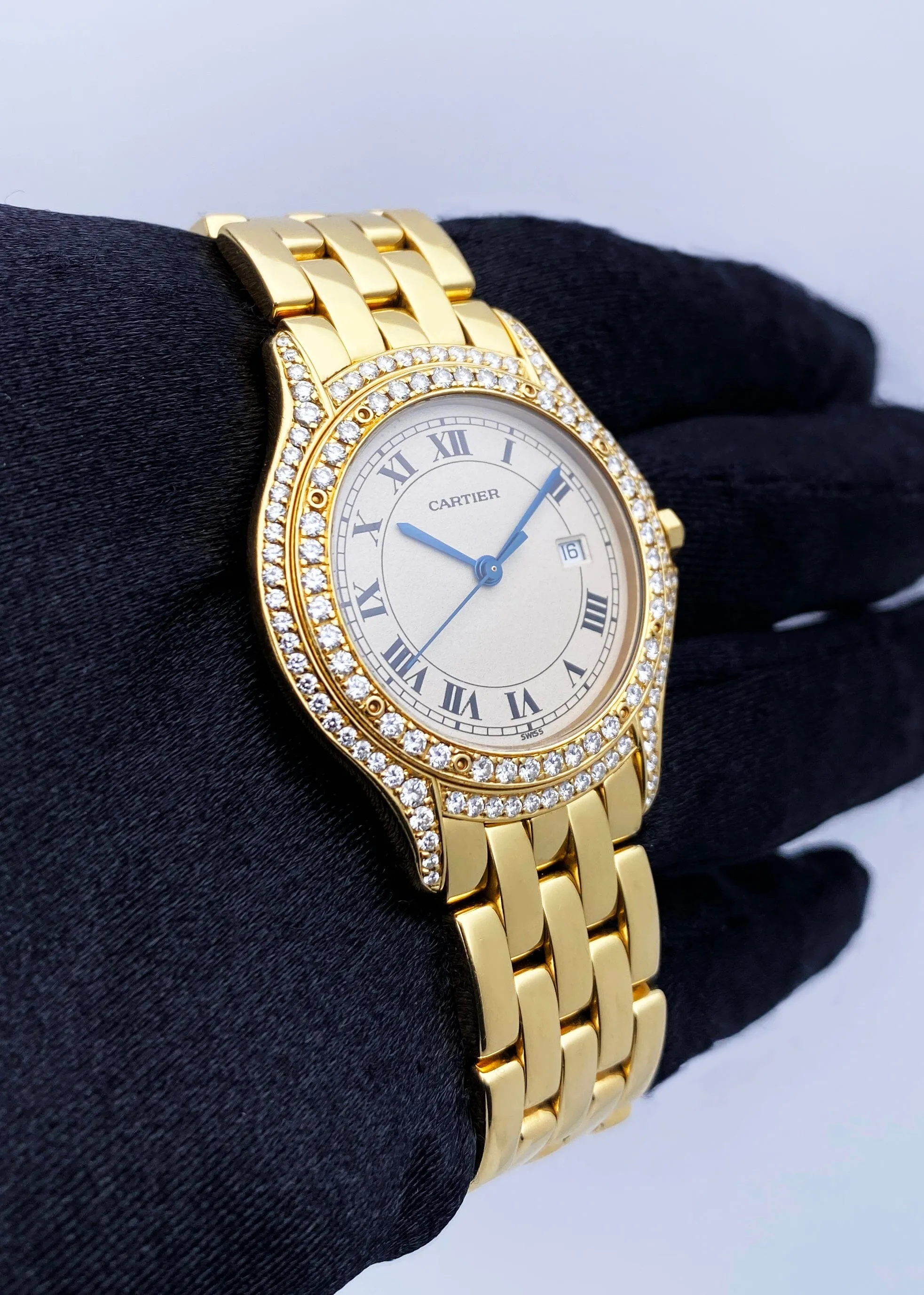 Cartier Cougar WF8006B9 Diamond 18K Yellow Gold Watch