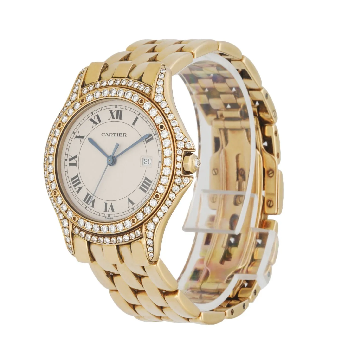 Cartier Cougar WF8006B9 Diamond 18K Yellow Gold Watch