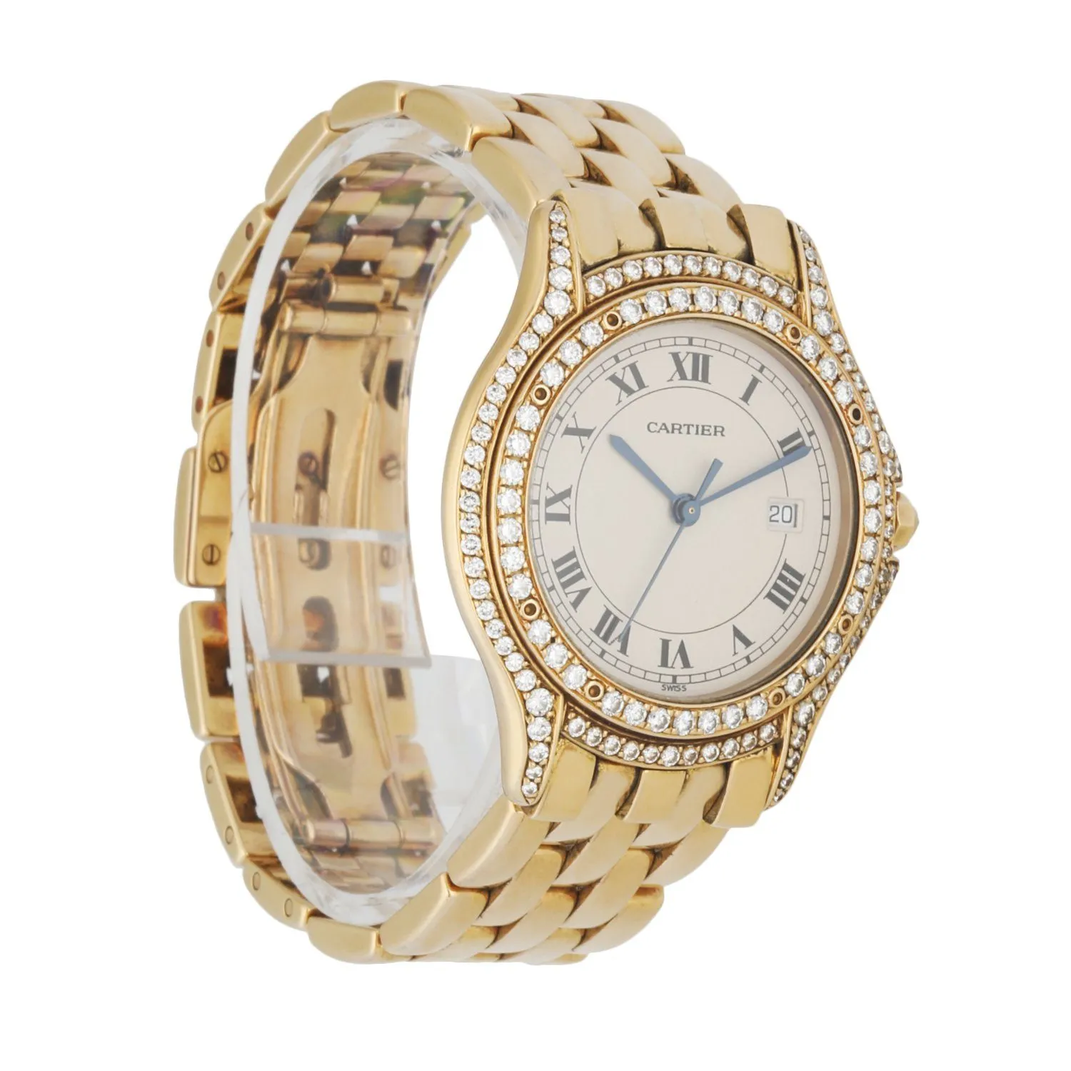 Cartier Cougar WF8006B9 Diamond 18K Yellow Gold Watch
