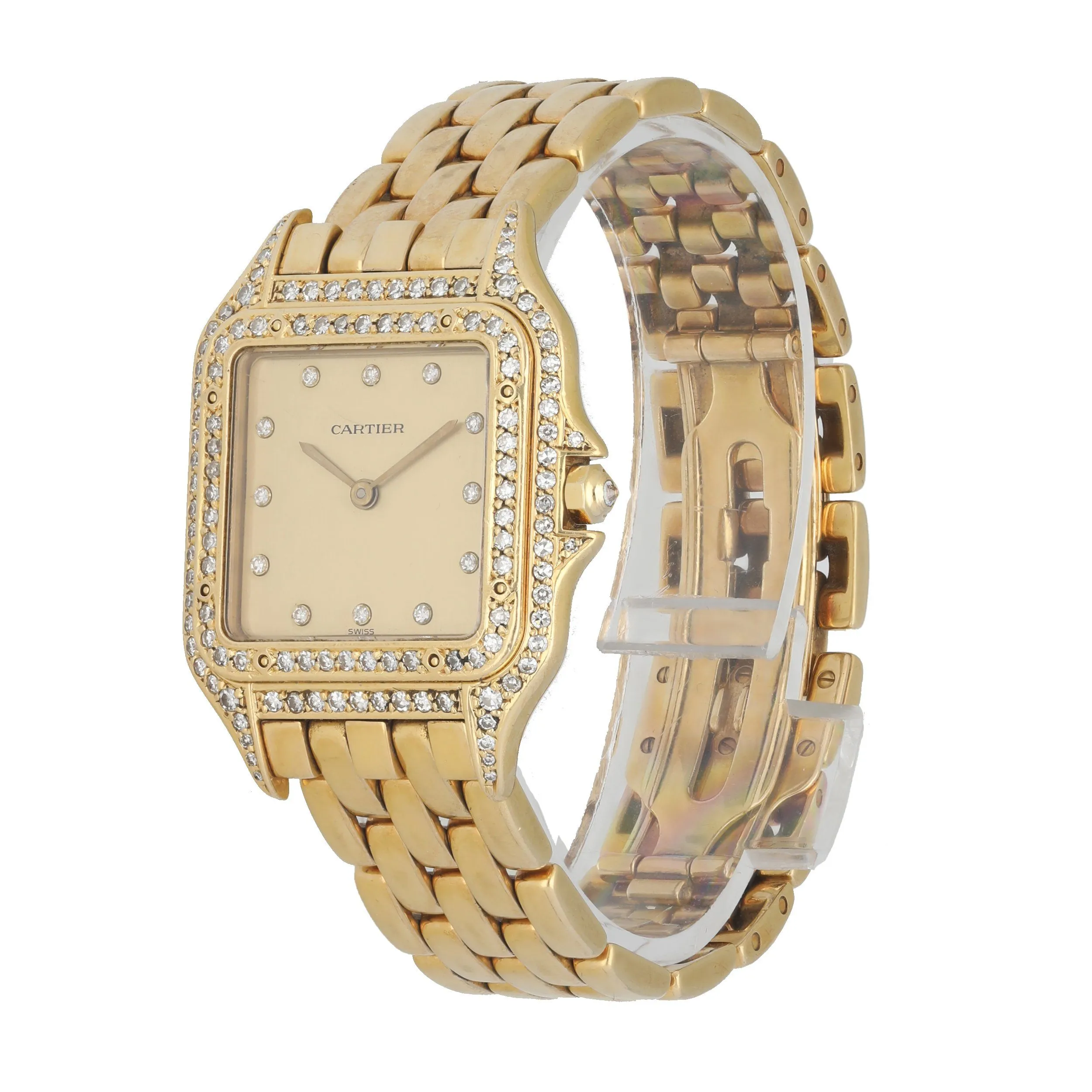 Cartier Panthere 18K Yellow Gold Diamond Dial & Diamond Bezel