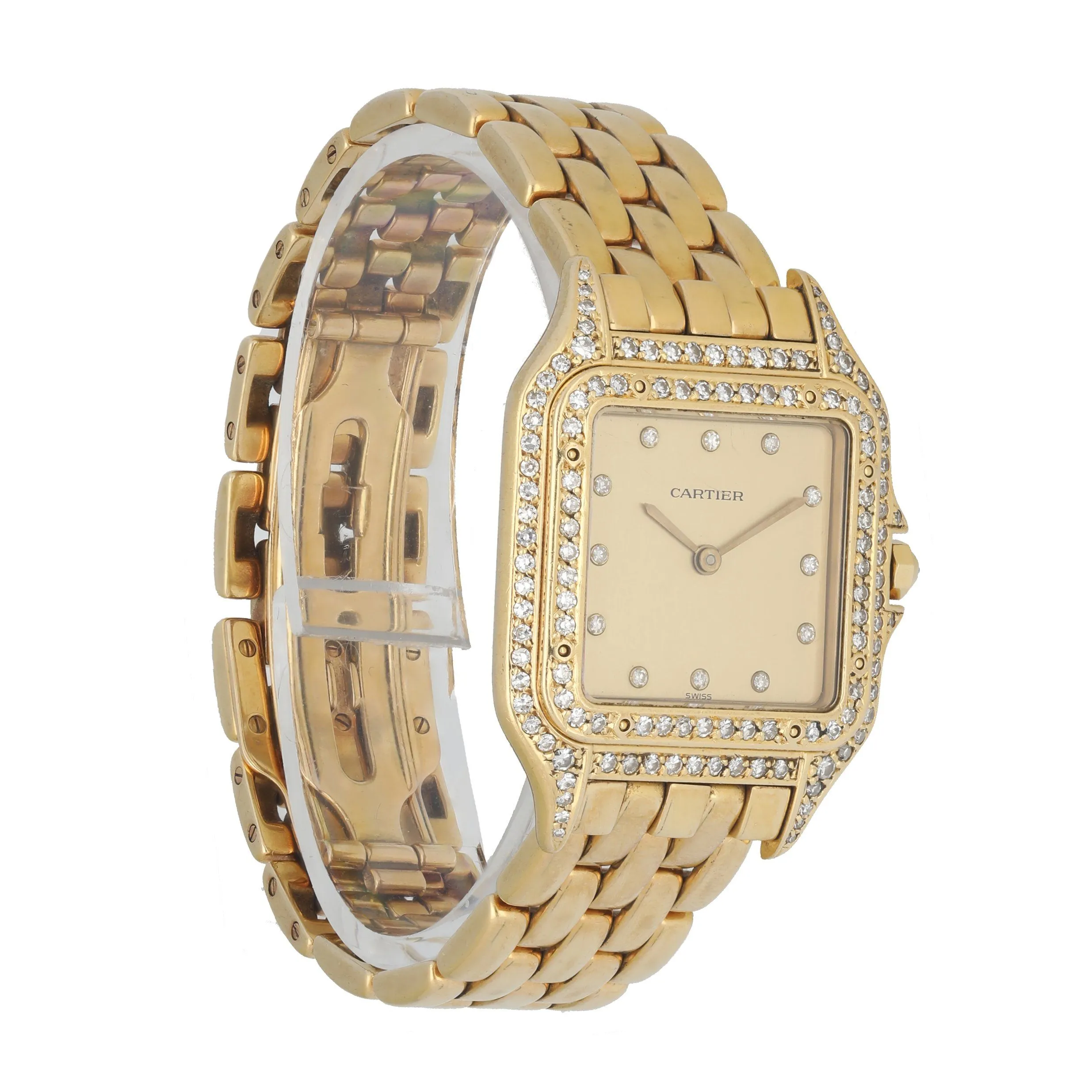 Cartier Panthere 18K Yellow Gold Diamond Dial & Diamond Bezel