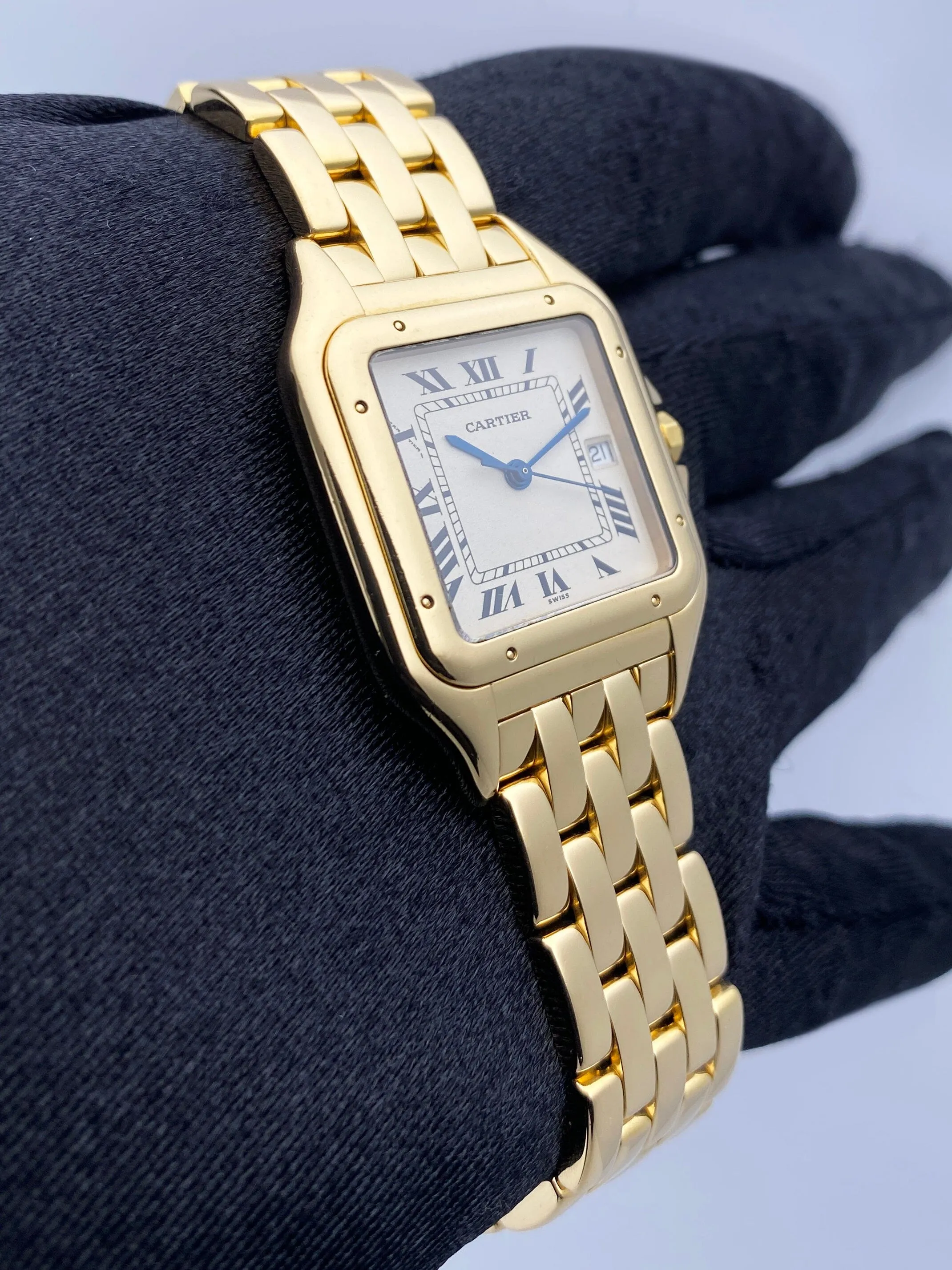 Cartier Panthere 887968 18K Yellow Gold Mens Watch Box Papers