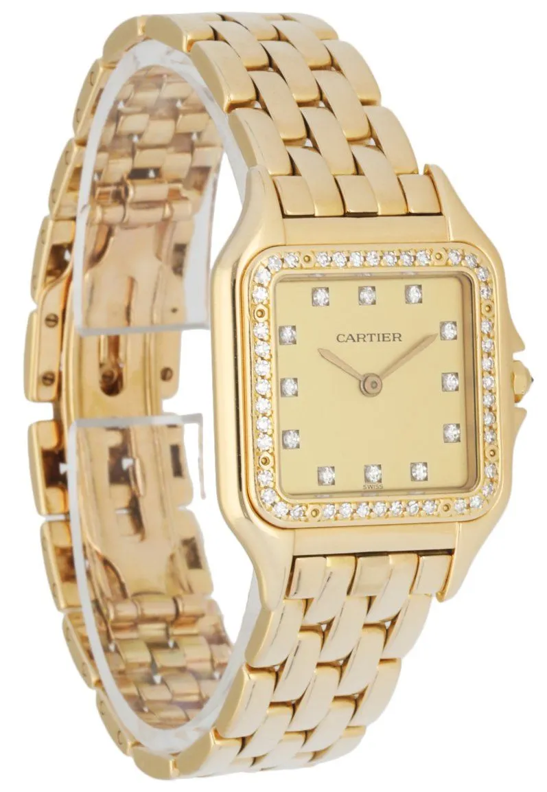Cartier Panthere Large 18K Yellow Gold Factory Diamonds Watch