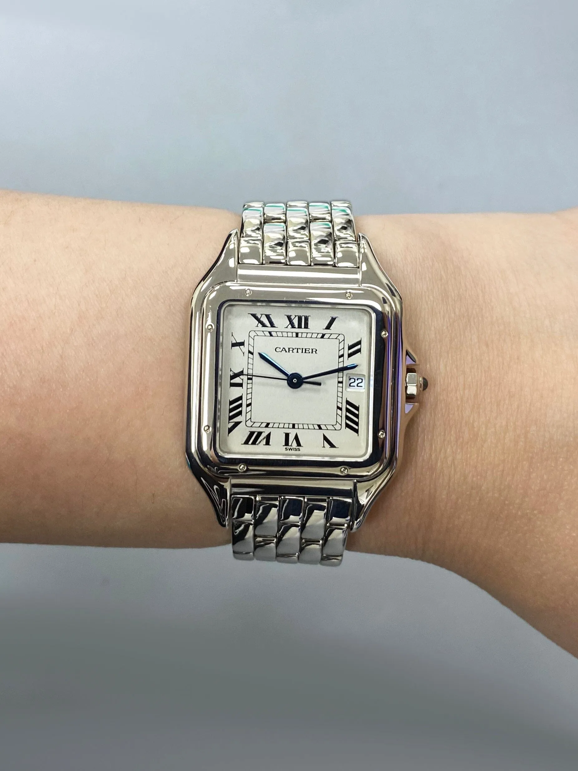 Cartier Panthere Large W25020F3 18K White Gold Mens Watch