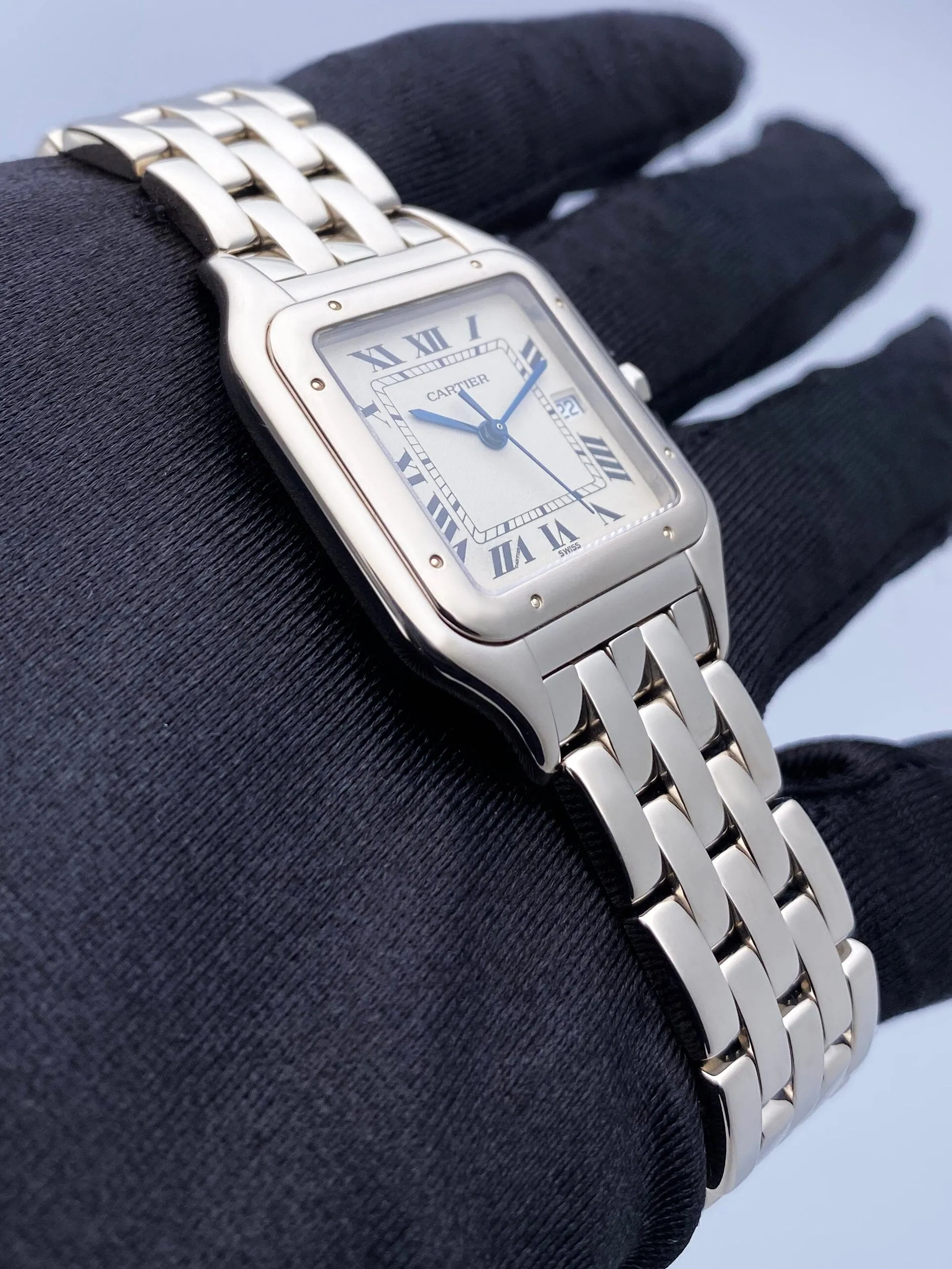 Cartier Panthere Large W25020F3 18K White Gold Mens Watch