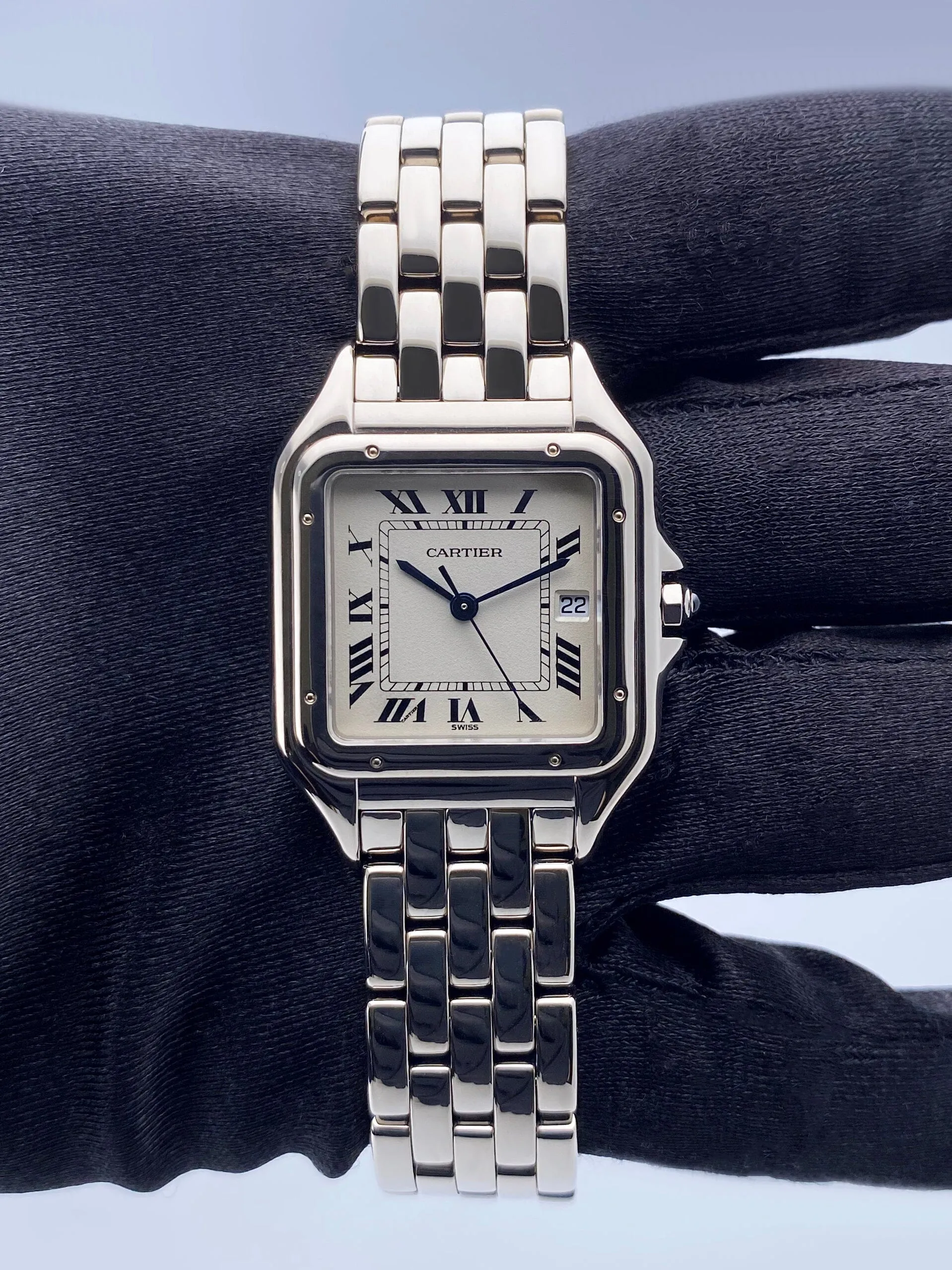 Cartier Panthere Large W25020F3 18K White Gold Mens Watch