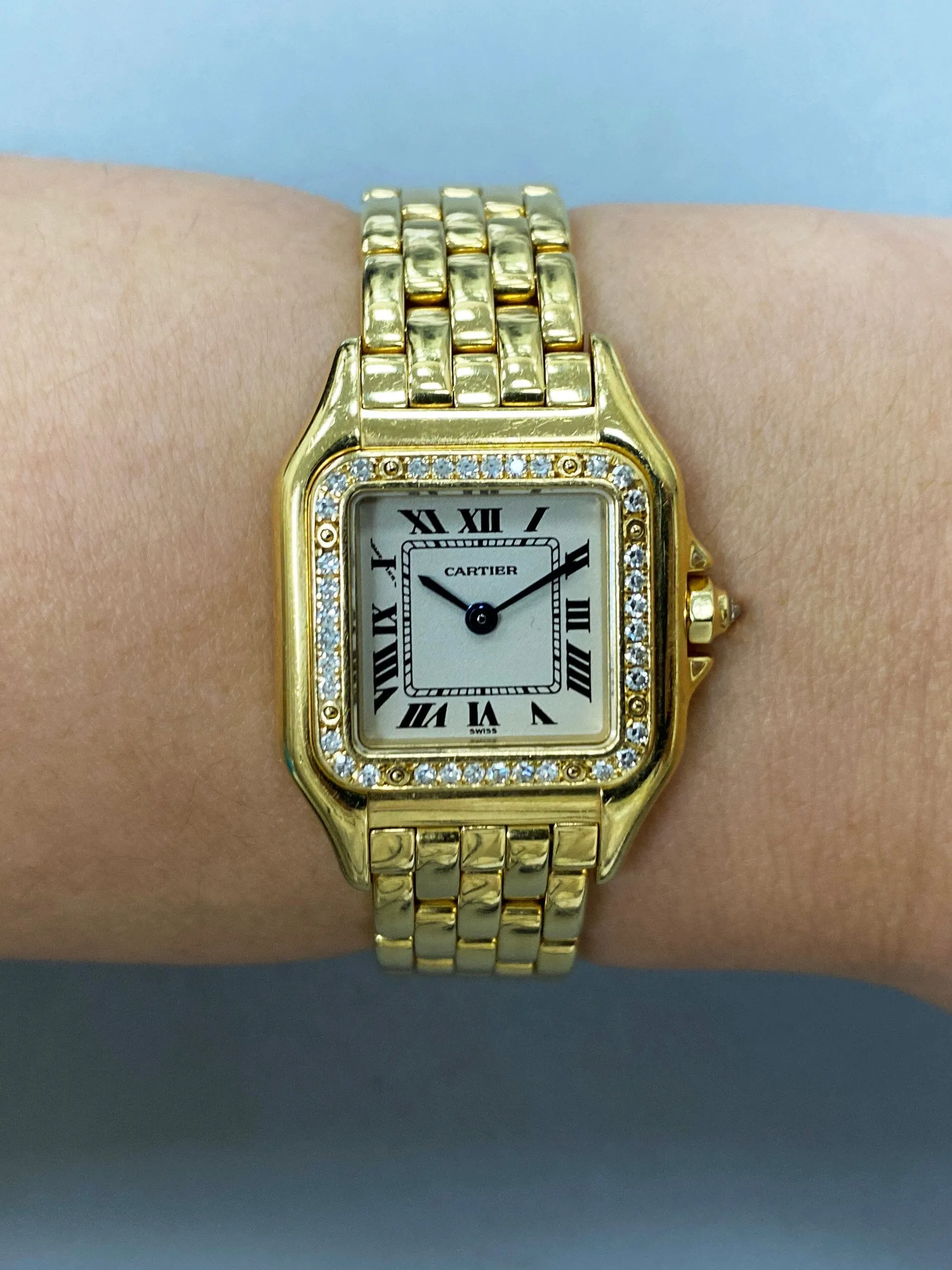 Cartier Panthere WF3070B9 18K Yellow Gold Diamonds Ladies Watch