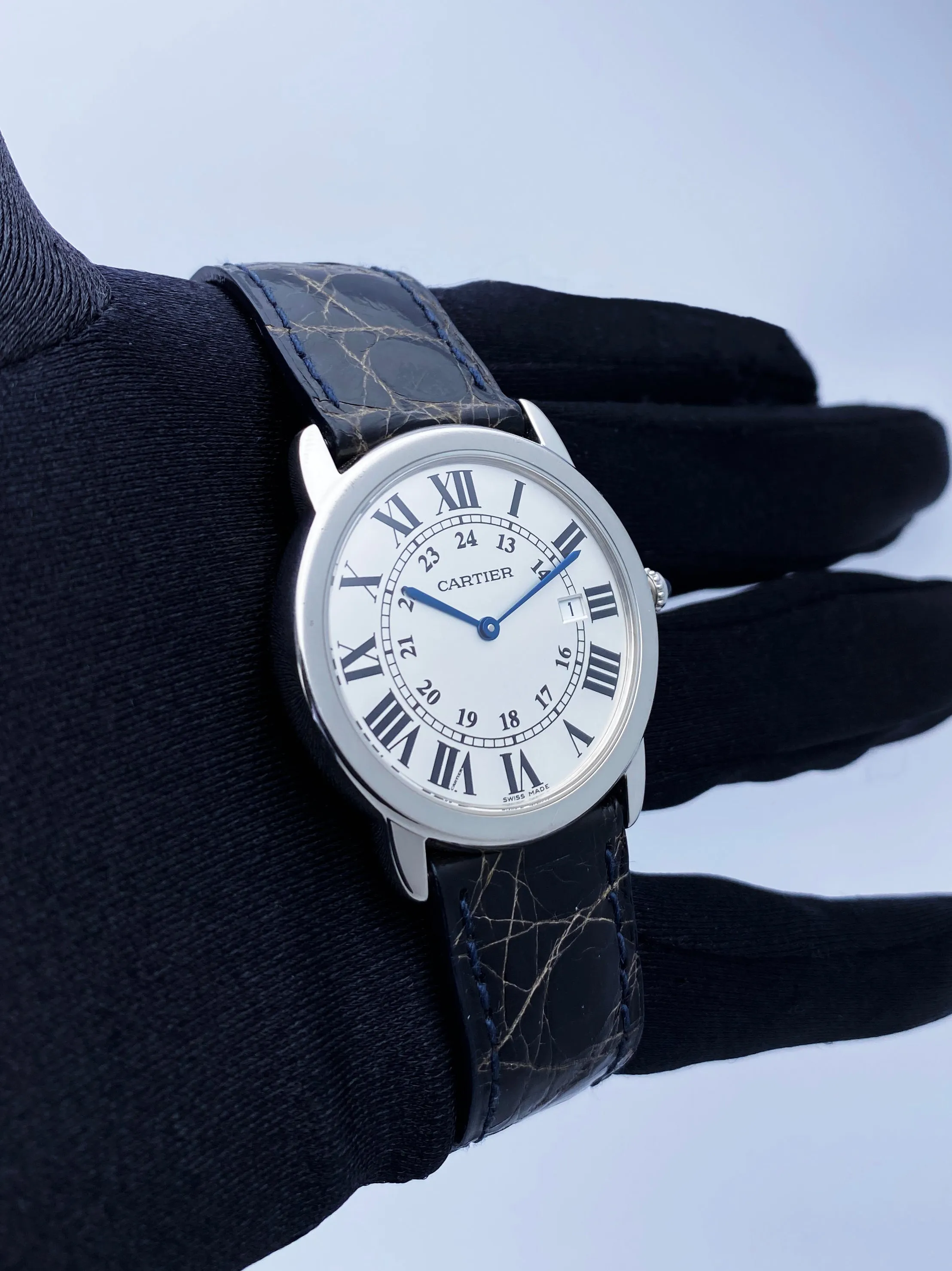 Cartier Ronde Solo 2934 Silver Dial Mens Watch