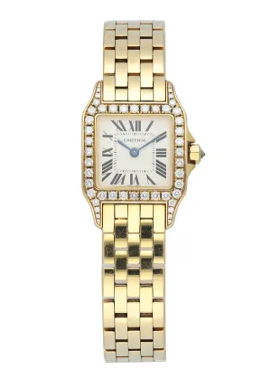 Cartier Santos Demoiselle 2699 Yellow Gold Diamond Ladies Watch Box Papers
