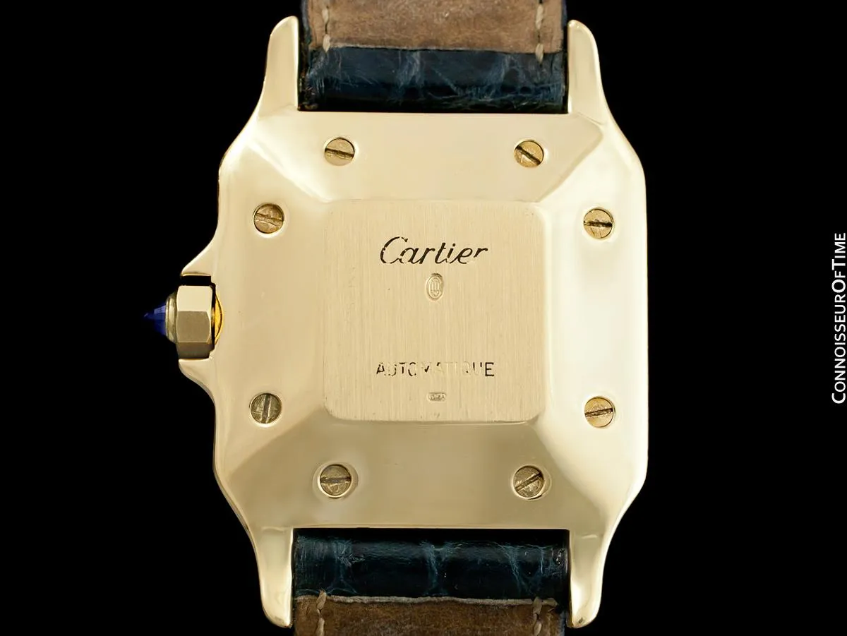 Cartier Santos Mens Automatic Watch - 18K Gold & Diamonds