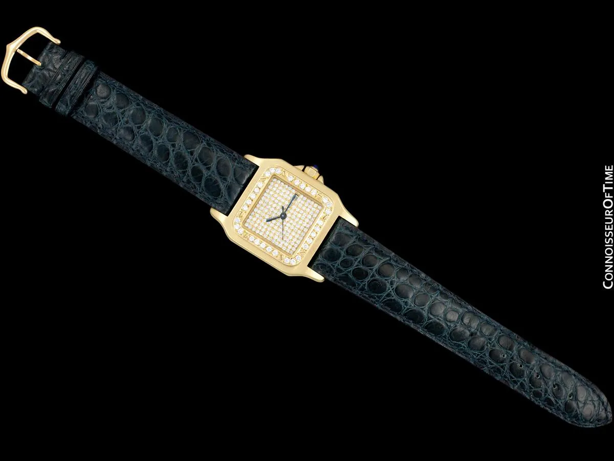 Cartier Santos Mens Automatic Watch - 18K Gold & Diamonds