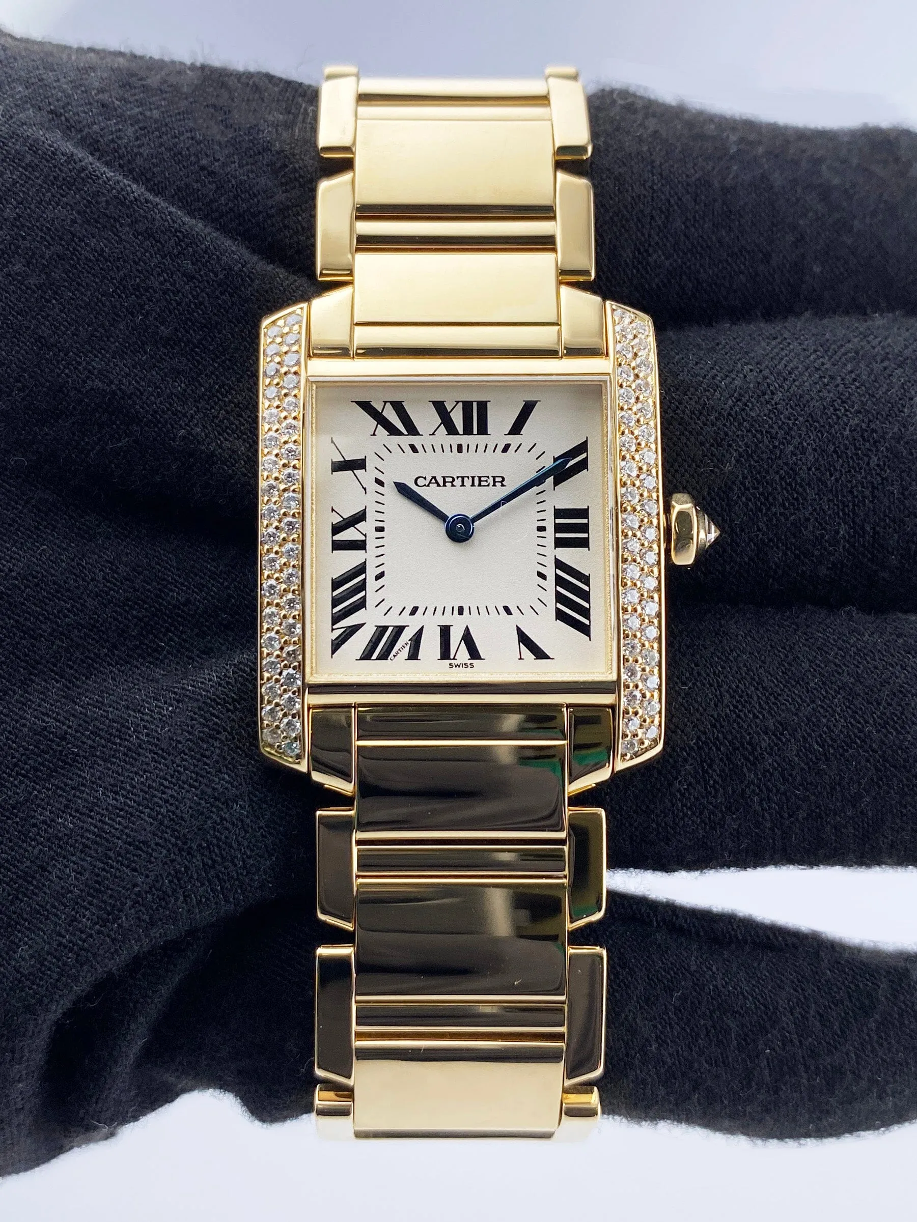 Cartier Tank Francaise W50003N2 Diamond Midsize Ladies Watch