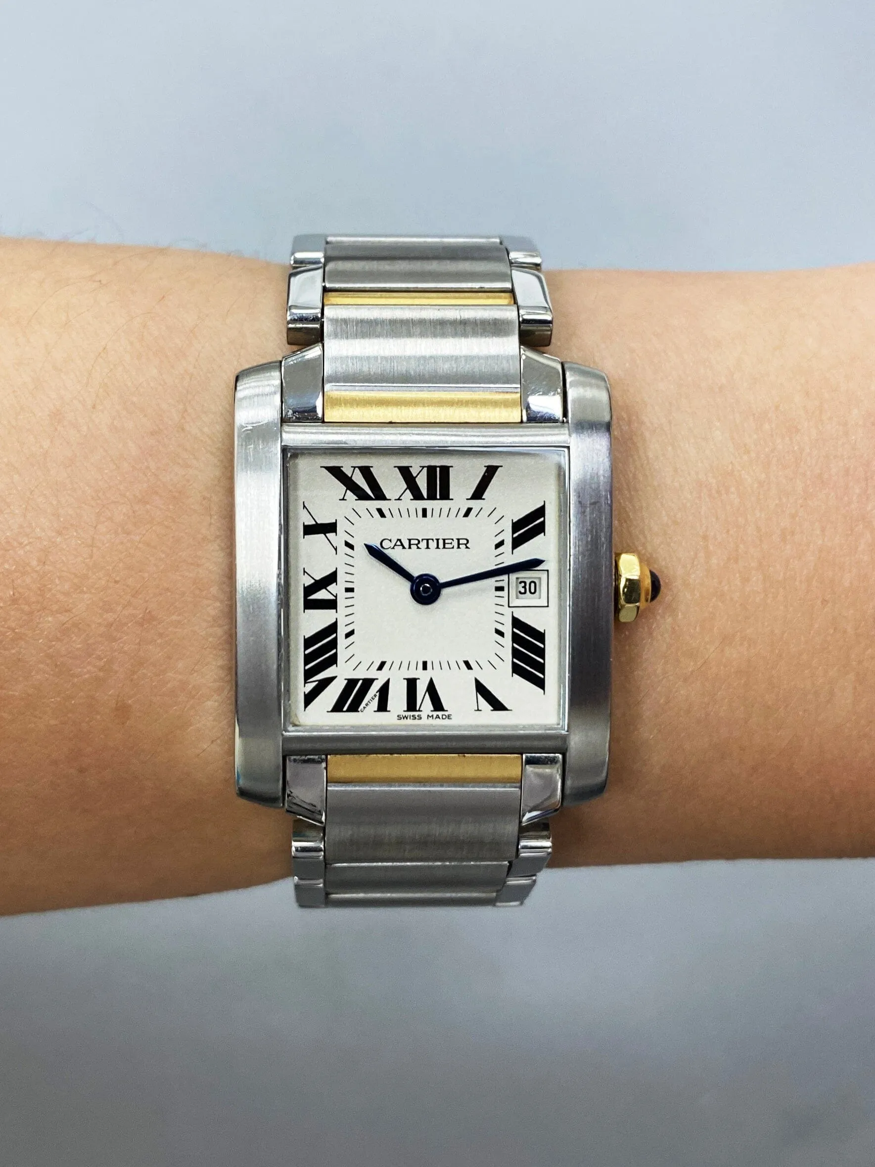 Cartier Tank Francaise W51012Q4 Two Tone Midsize Ladies Watch