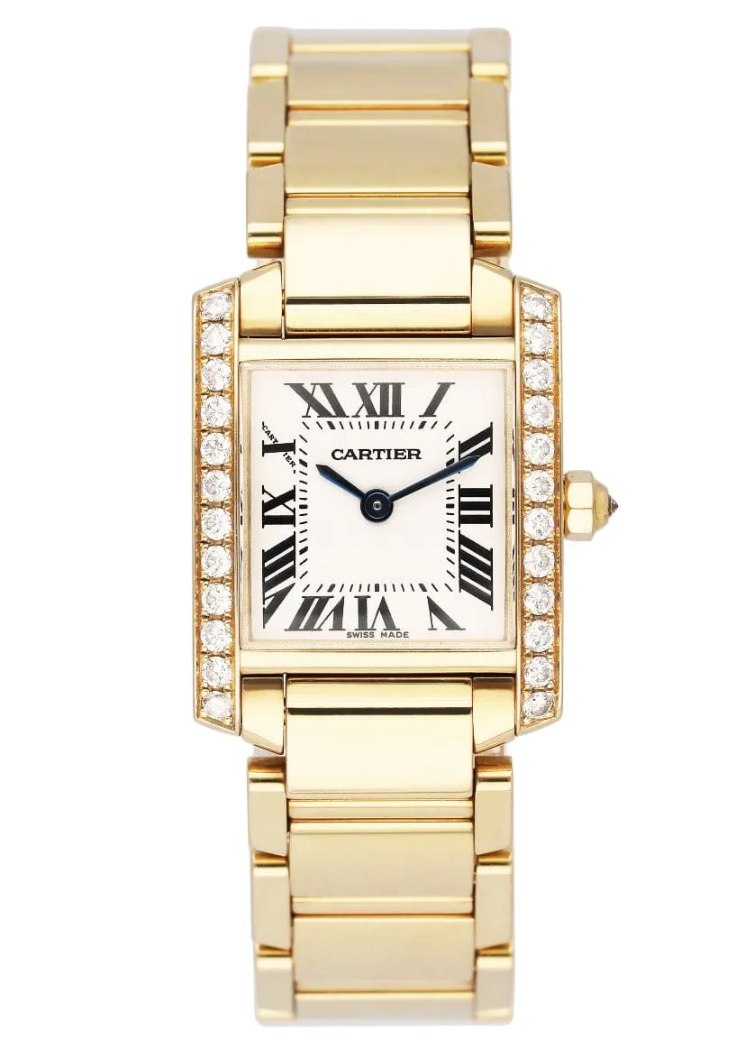 Cartier Tank Francaise WE1001R8 Diamond 18k Yellow Gold Ladies Watch
