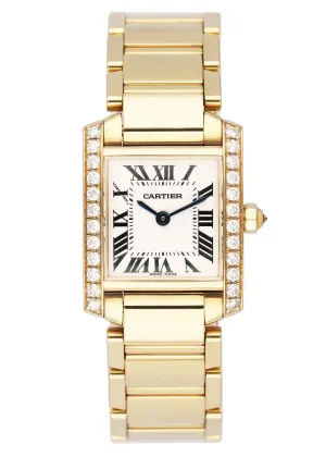 Cartier Tank Francaise WE1001R8 Diamond 18k Yellow Gold Ladies Watch