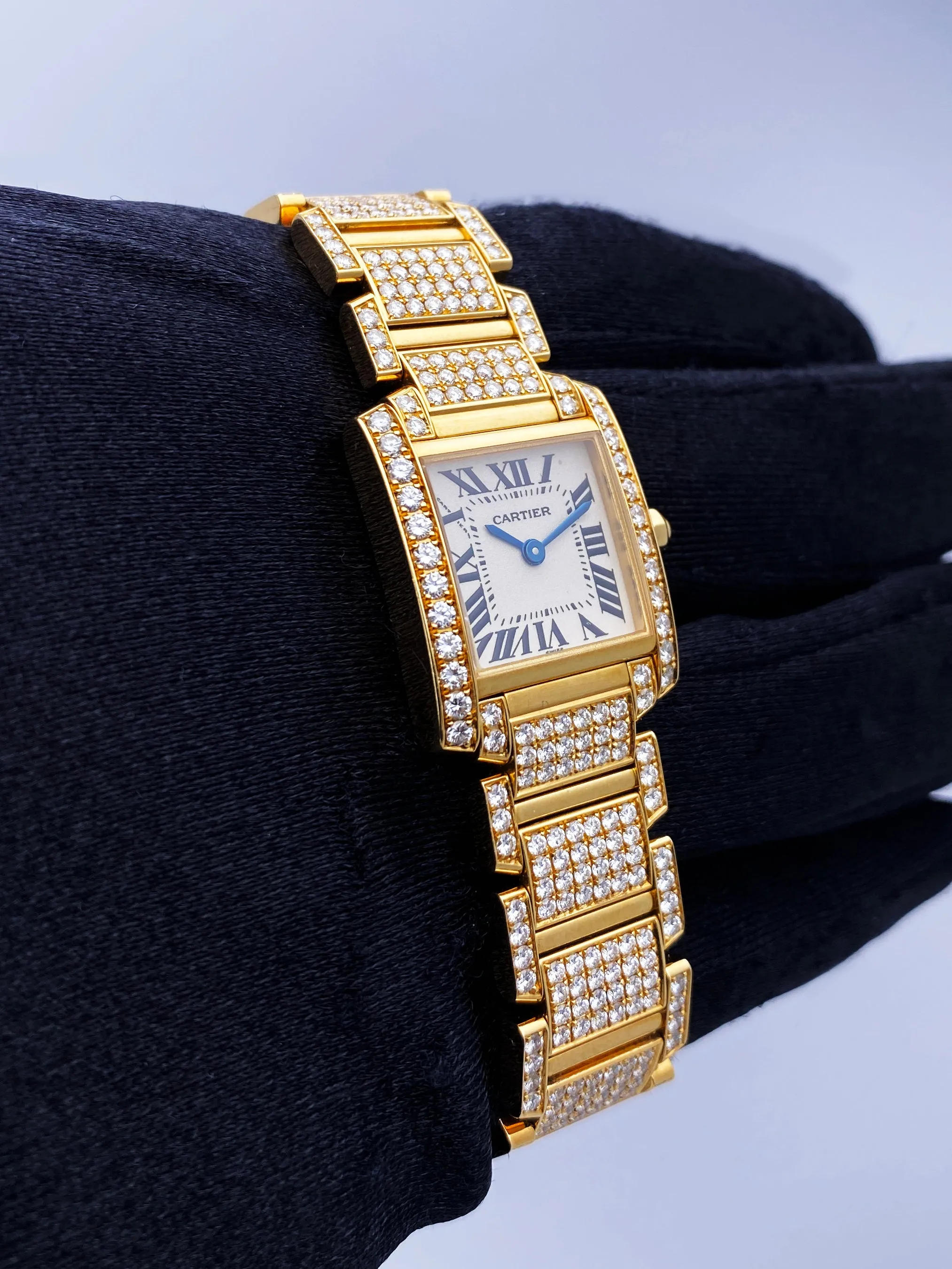 Cartier Tank Francaise WE1001RD Diamond Ladies Watch Box Papers
