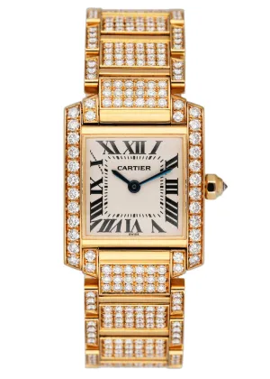 Cartier Tank Francaise WE1001RD Diamond Ladies Watch Box Papers