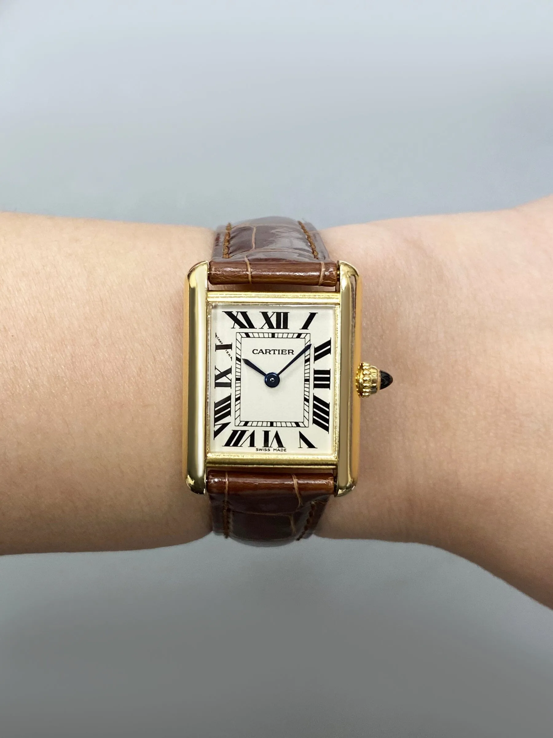 Cartier Tank Louis W1529856 18K Yellow Gold Ladies Watch Box Papers