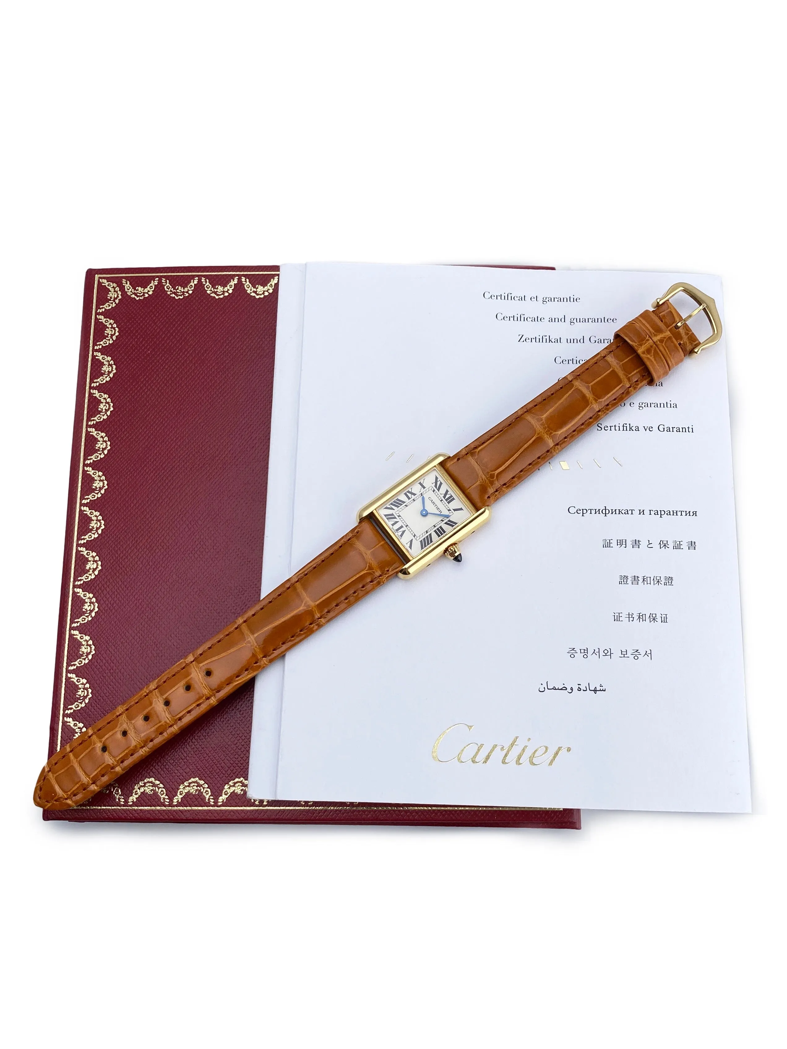 Cartier Tank Louis W1529856 18K Yellow Gold Ladies Watch Box Papers