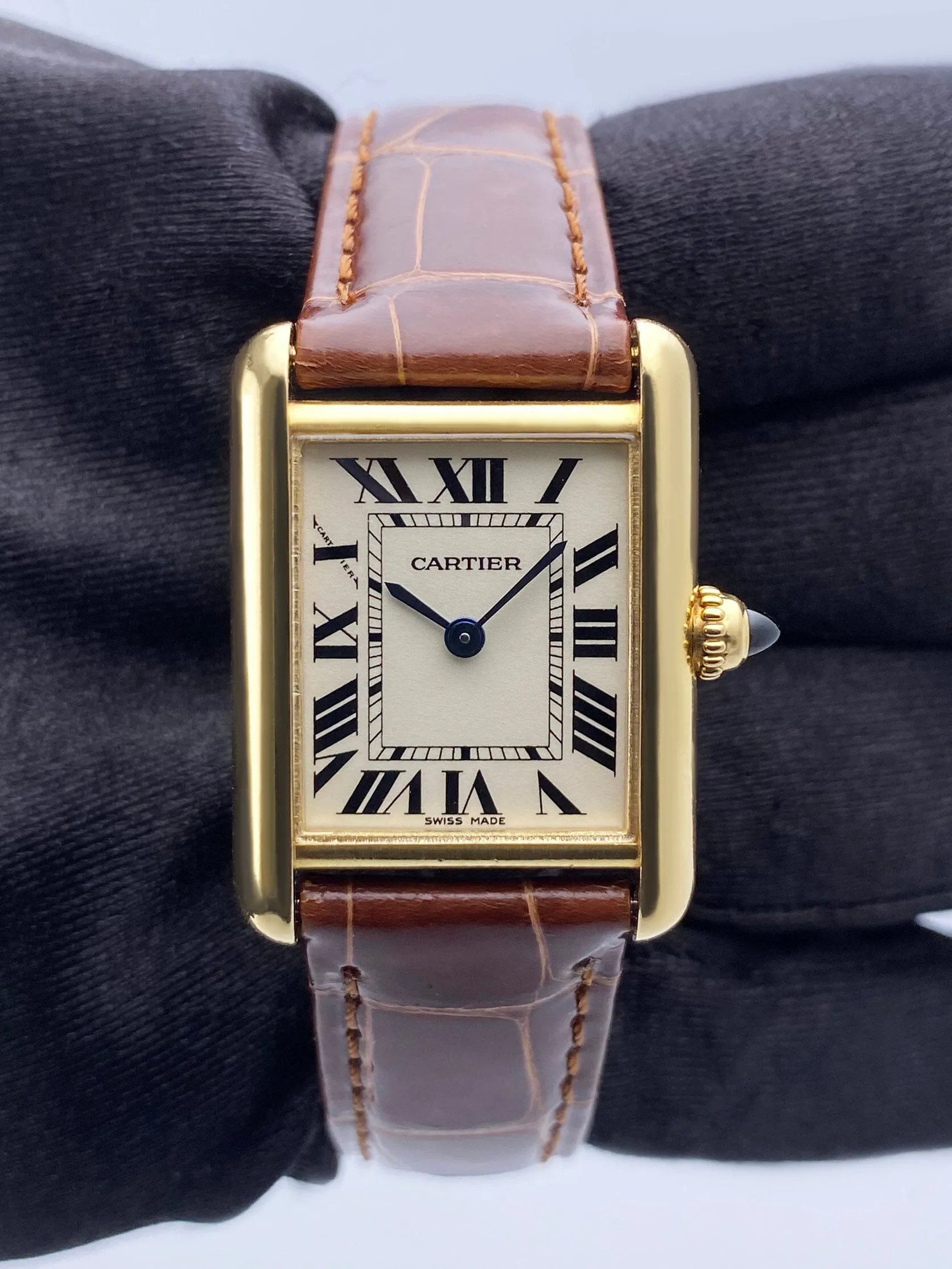 Cartier Tank Louis W1529856 18K Yellow Gold Ladies Watch Box Papers