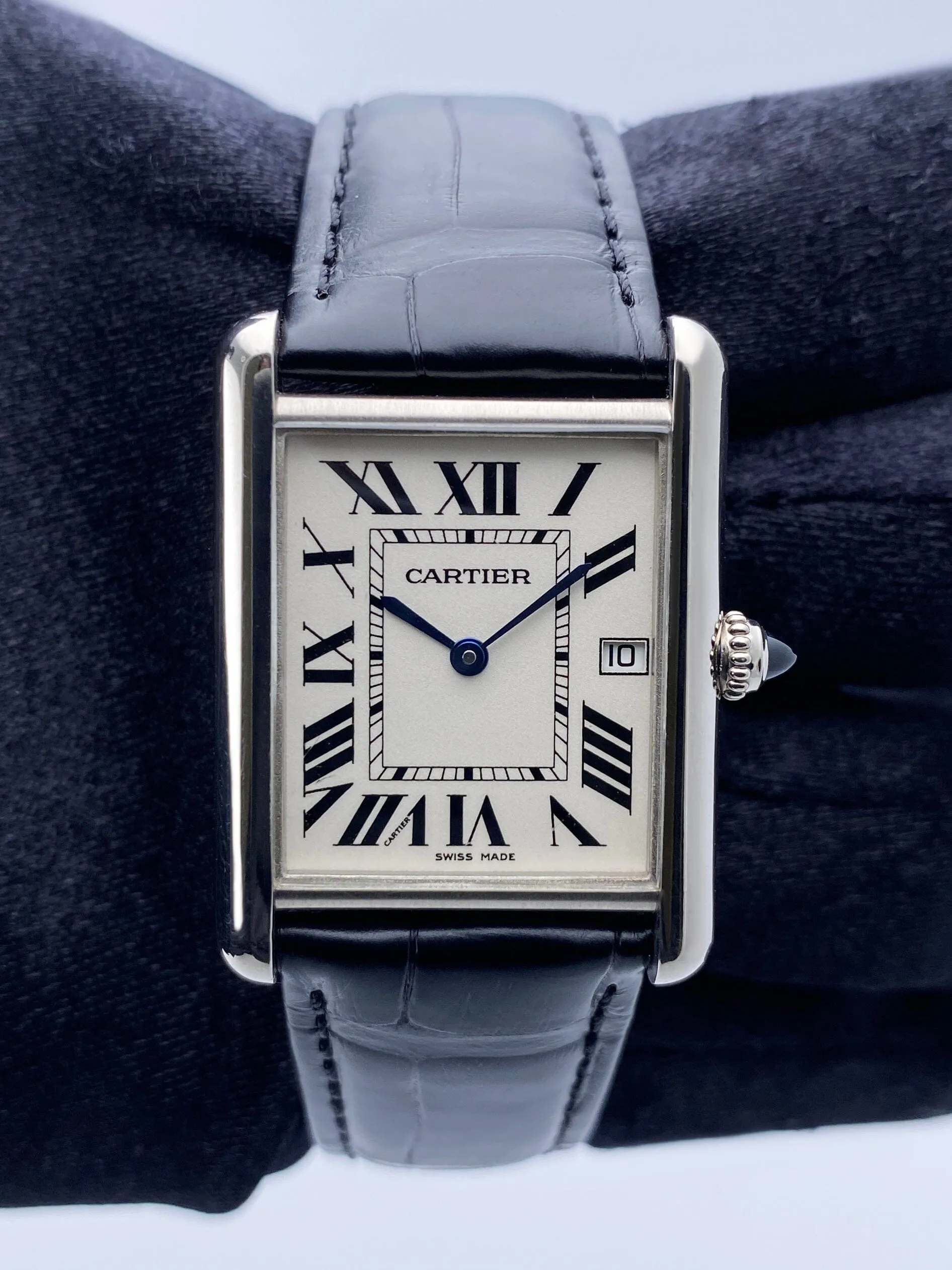 Cartier Tank Louis W1540956 Large Size 18K White Gold Watch