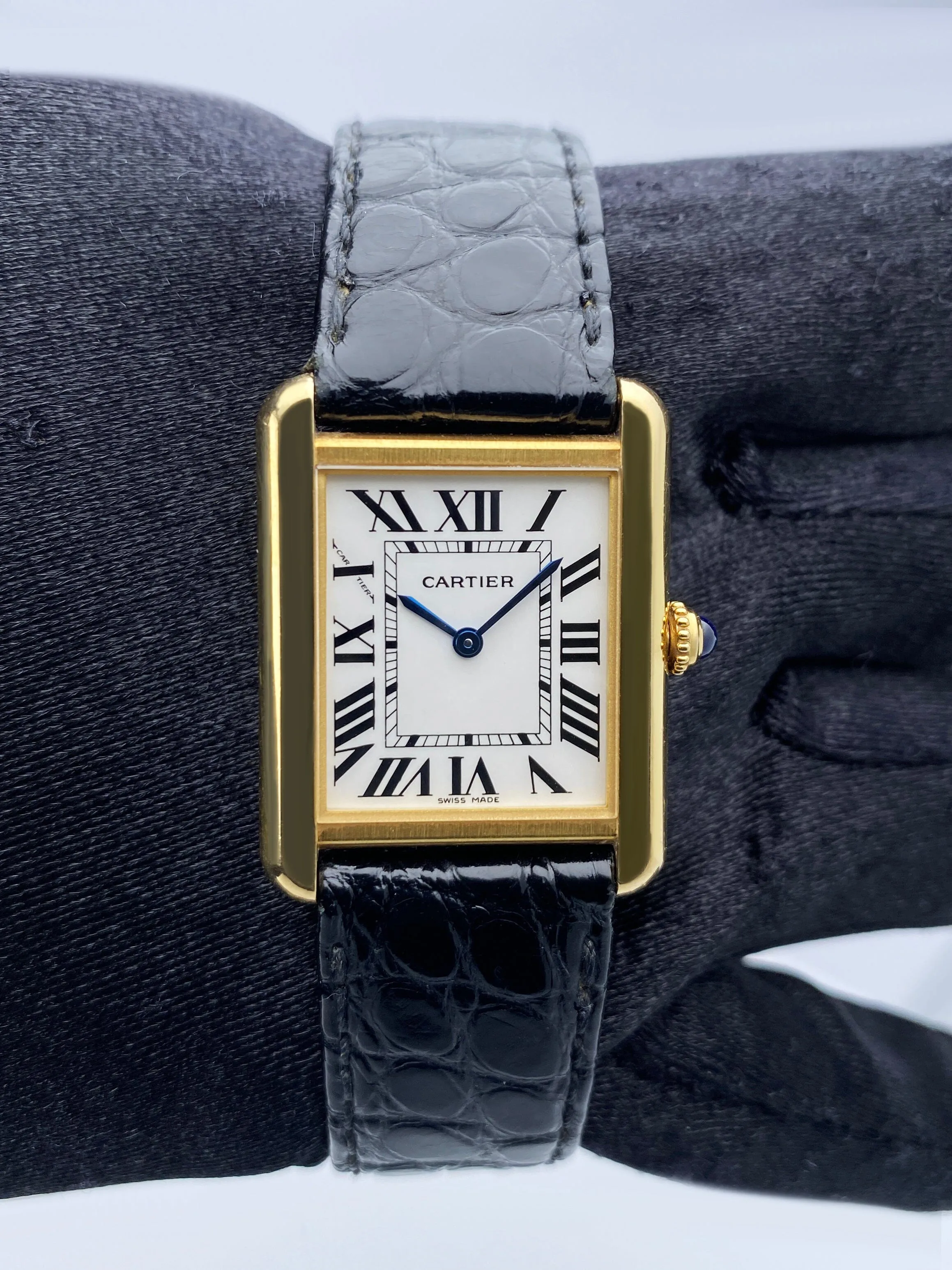 Cartier Tank Solo W1018755 18K Yellow Gold Ladies Watch Box Papers