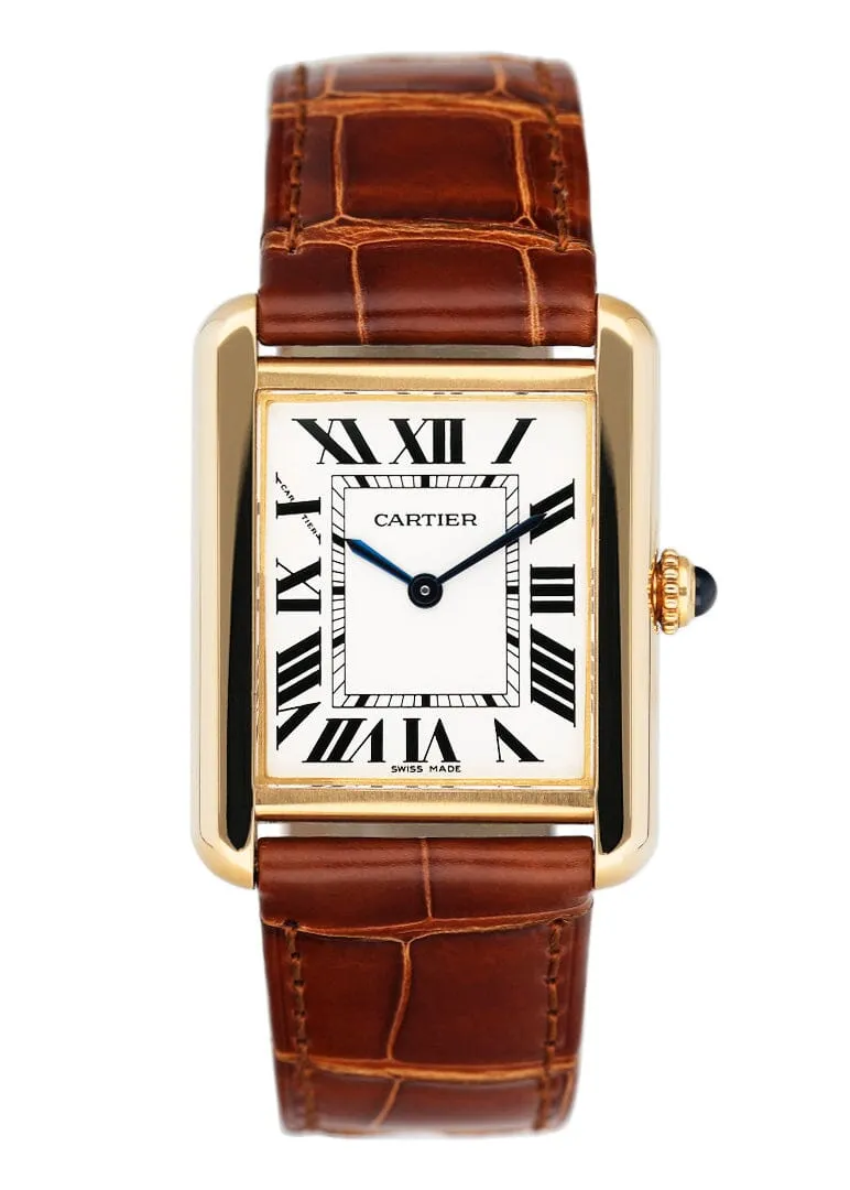 Cartier Tank Solo W5200002 18K Yellow Gold Ladies Watch