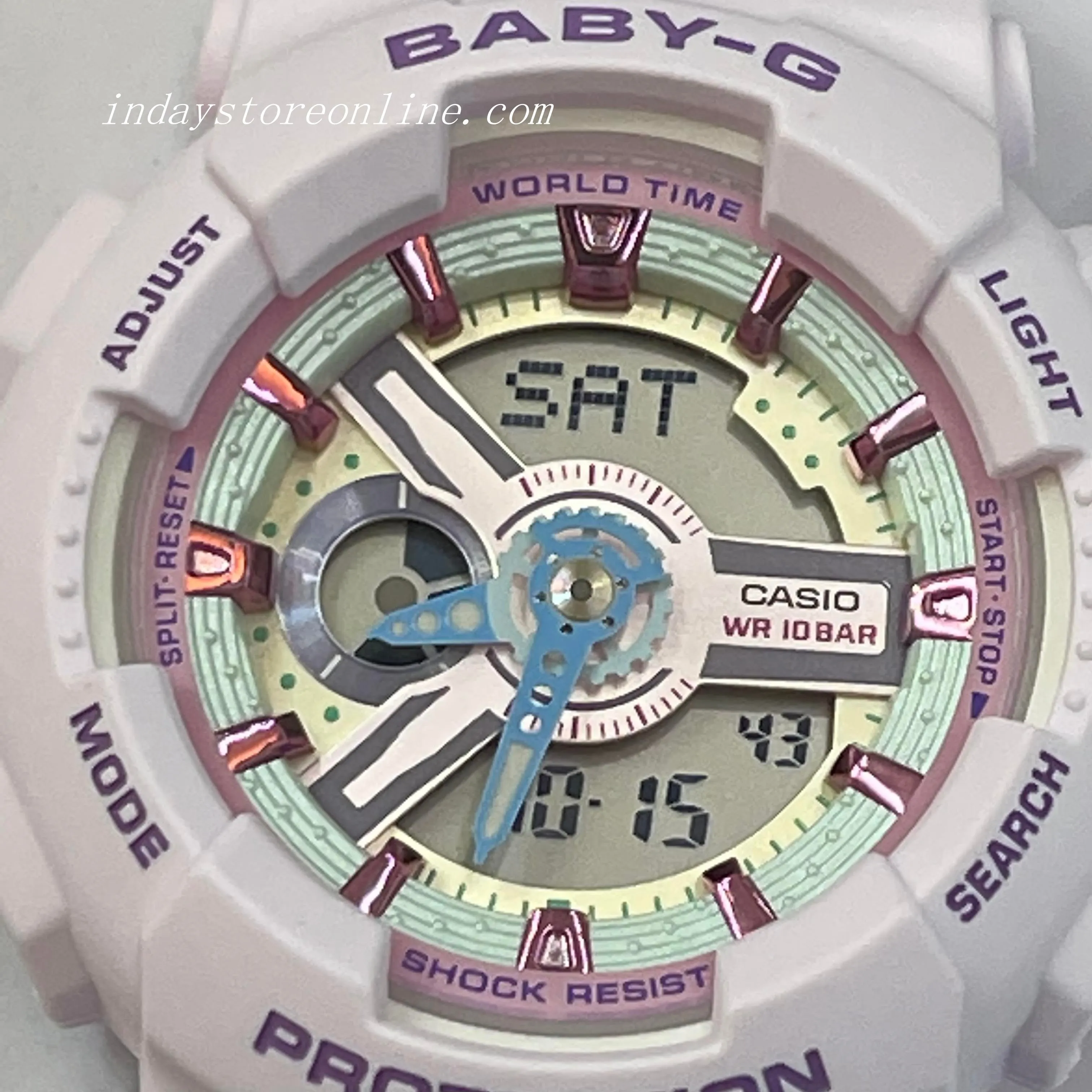 Casio Baby-G Women's Watch BA-110XPM-6A Resin Band Mineral Glass Shock Resistant