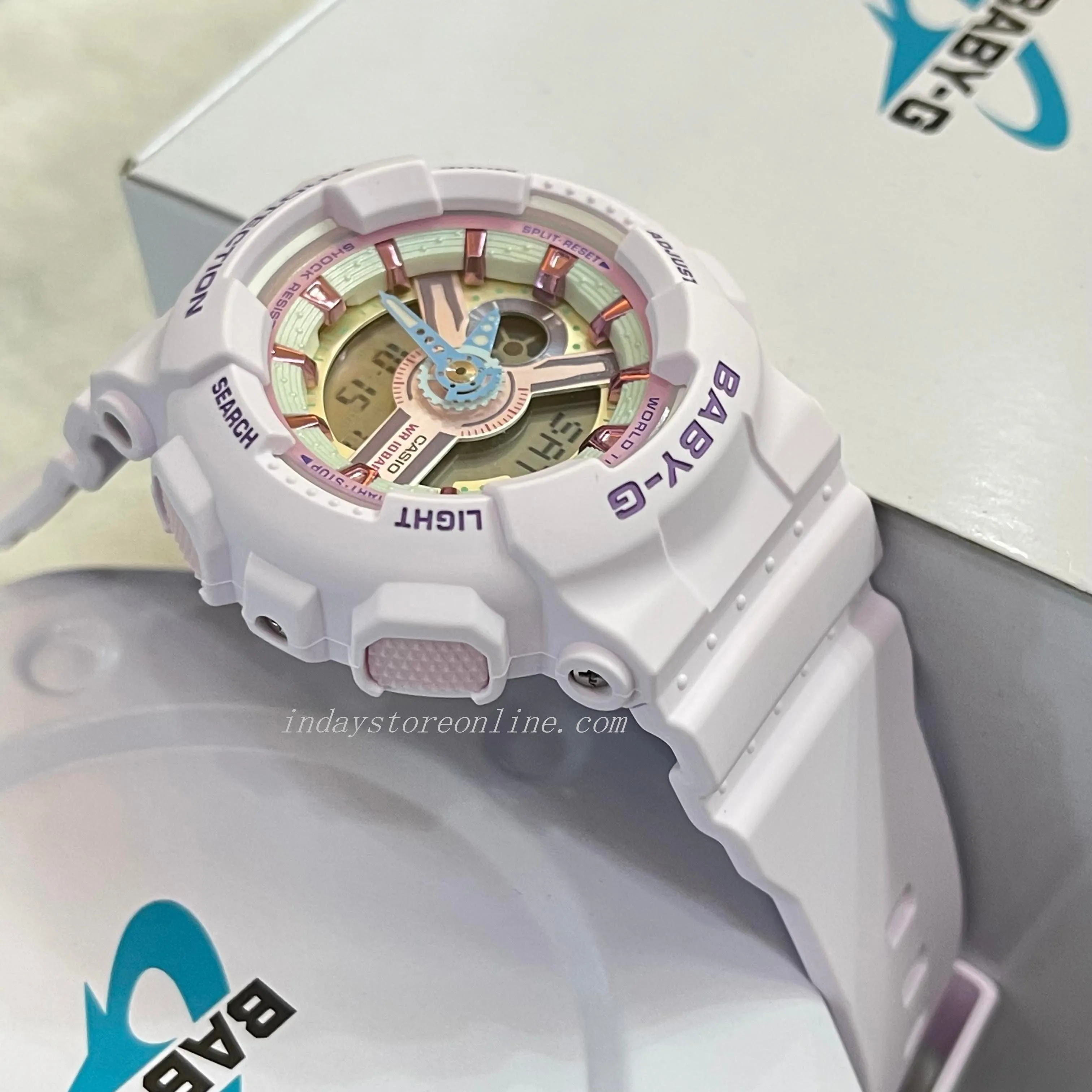 Casio Baby-G Women's Watch BA-110XPM-6A Resin Band Mineral Glass Shock Resistant