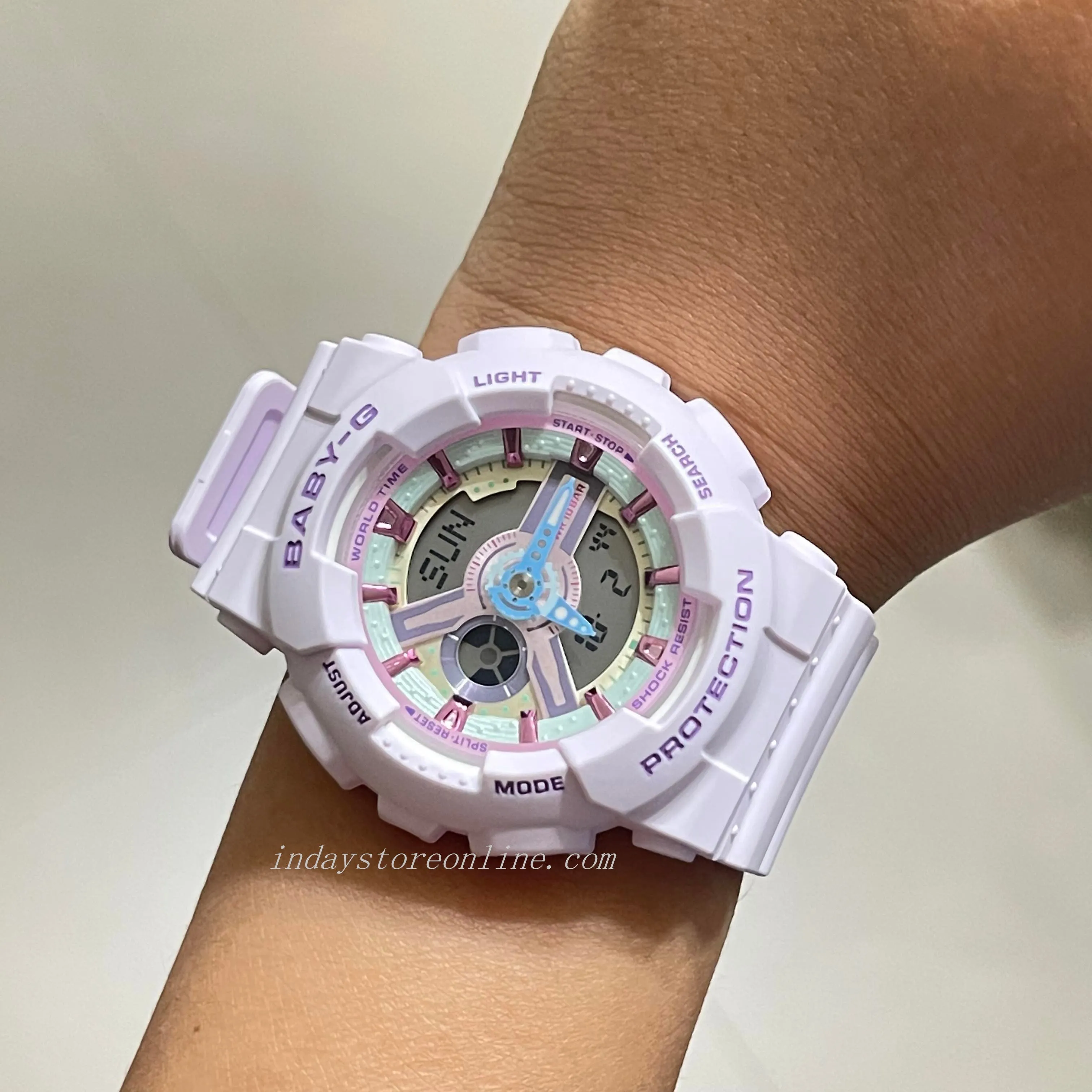 Casio Baby-G Women's Watch BA-110XPM-6A Resin Band Mineral Glass Shock Resistant