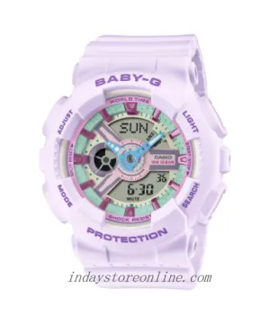 Casio Baby-G Women's Watch BA-110XPM-6A Resin Band Mineral Glass Shock Resistant