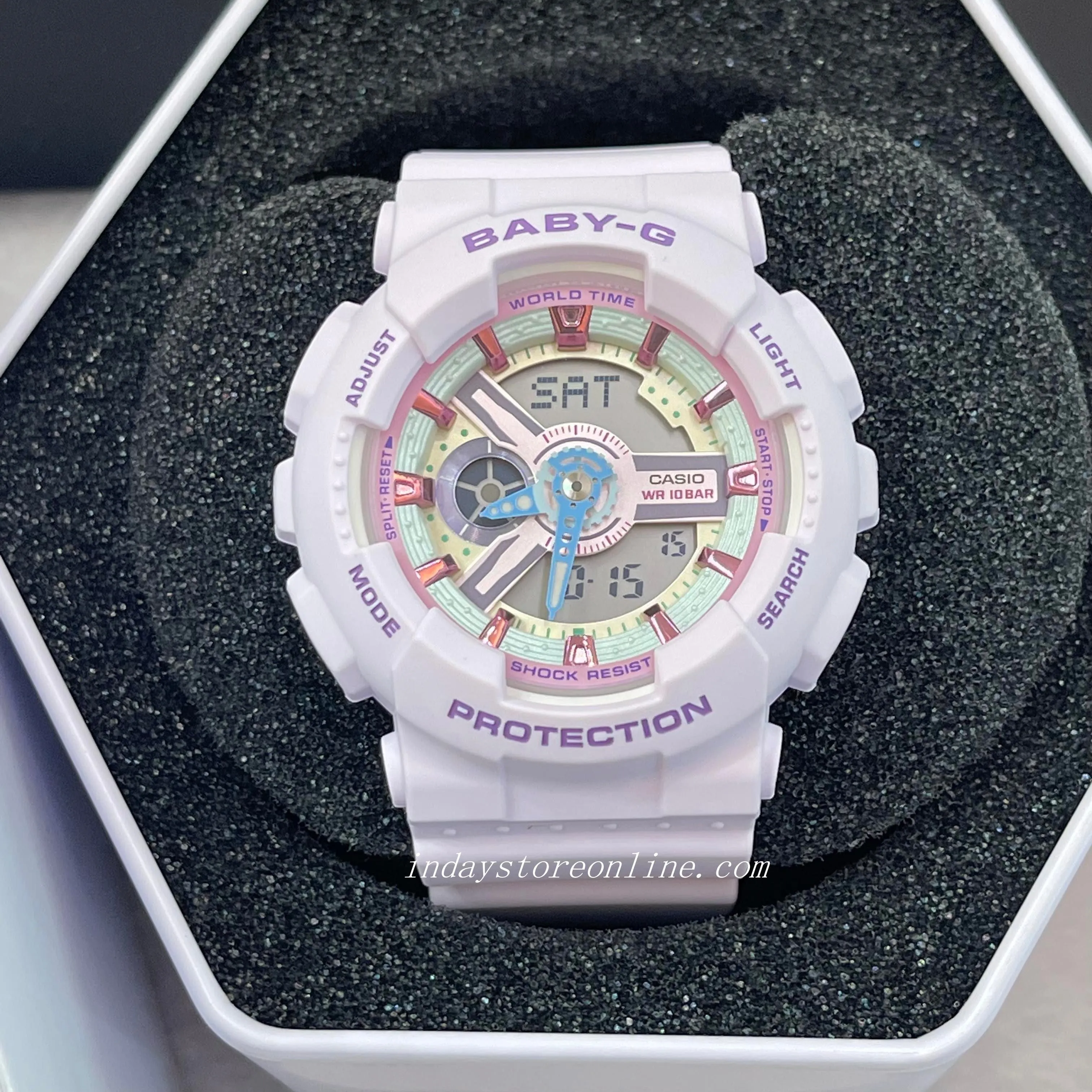 Casio Baby-G Women's Watch BA-110XPM-6A Resin Band Mineral Glass Shock Resistant