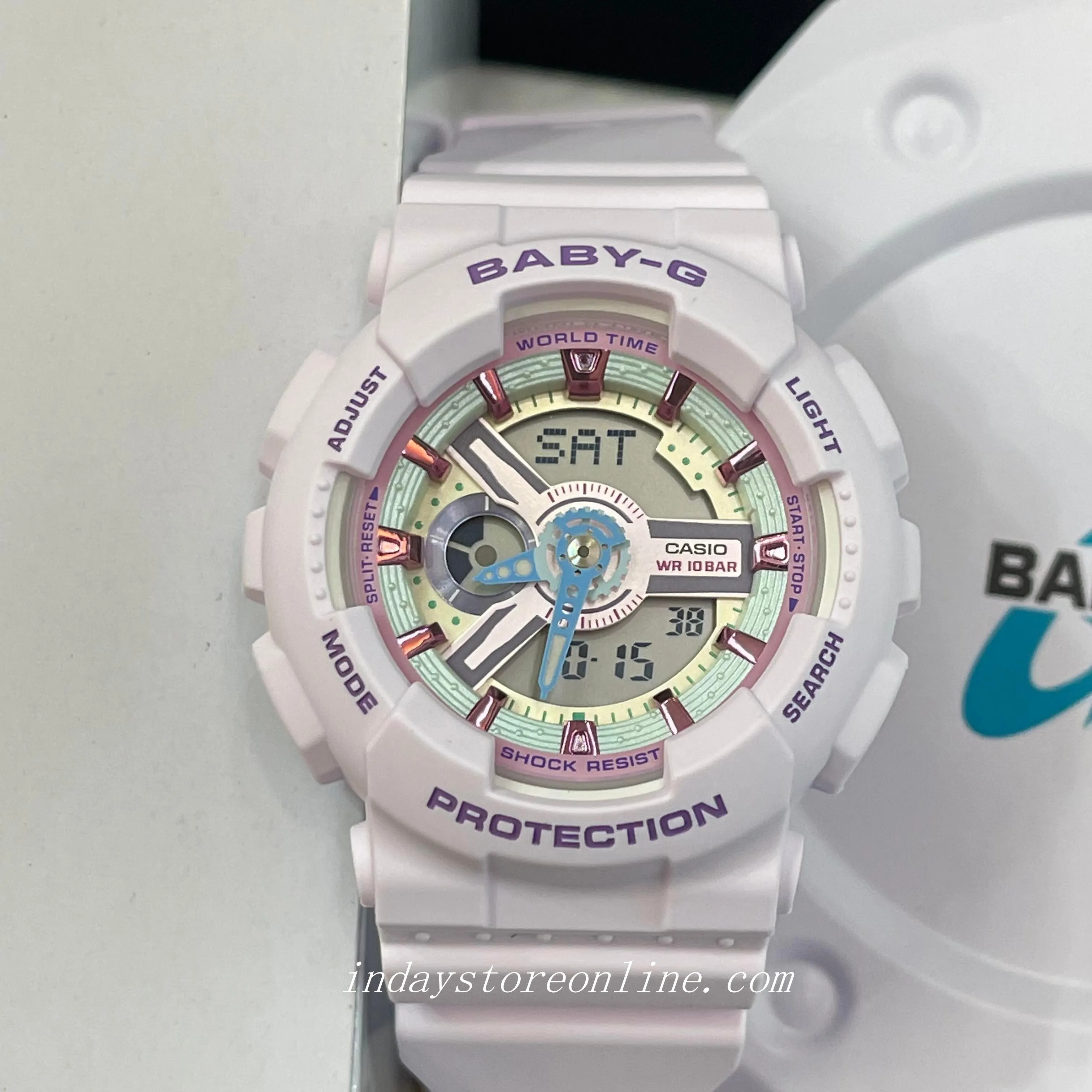 Casio Baby-G Women's Watch BA-110XPM-6A Resin Band Mineral Glass Shock Resistant