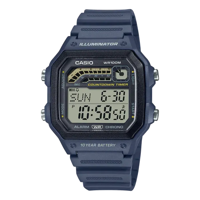 Casio Digital 10YR Battery Watch Unisex WS1600H-2A