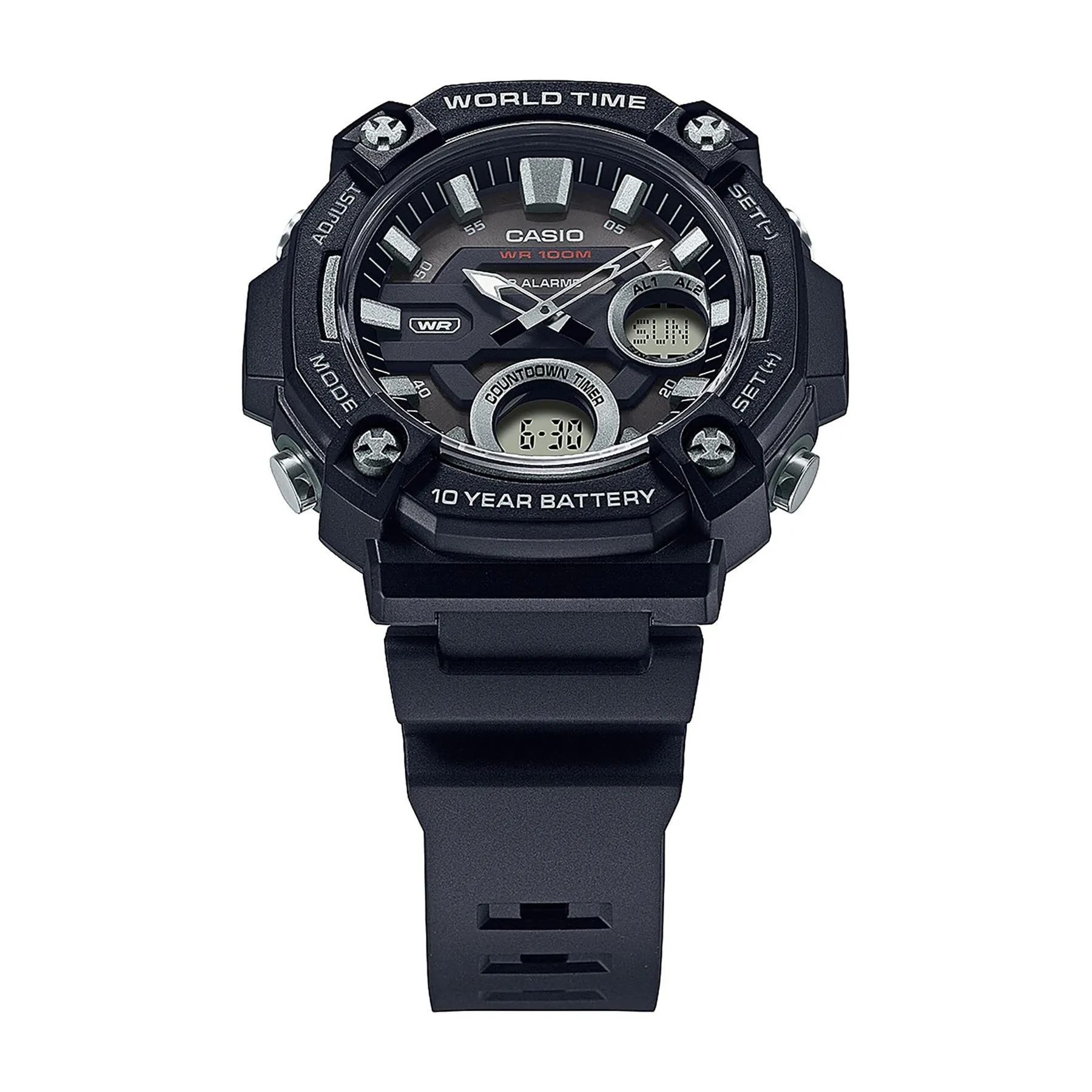 Casio Duo HD Combi 10y Batt Black Resin Band