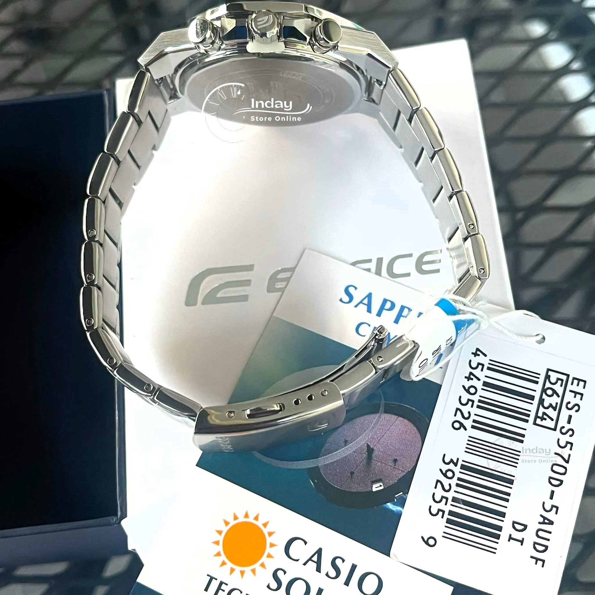 Casio Edifice Men's Watch EFS-S570D-5A Slim Line with Sapphire Crystal Solar Powered