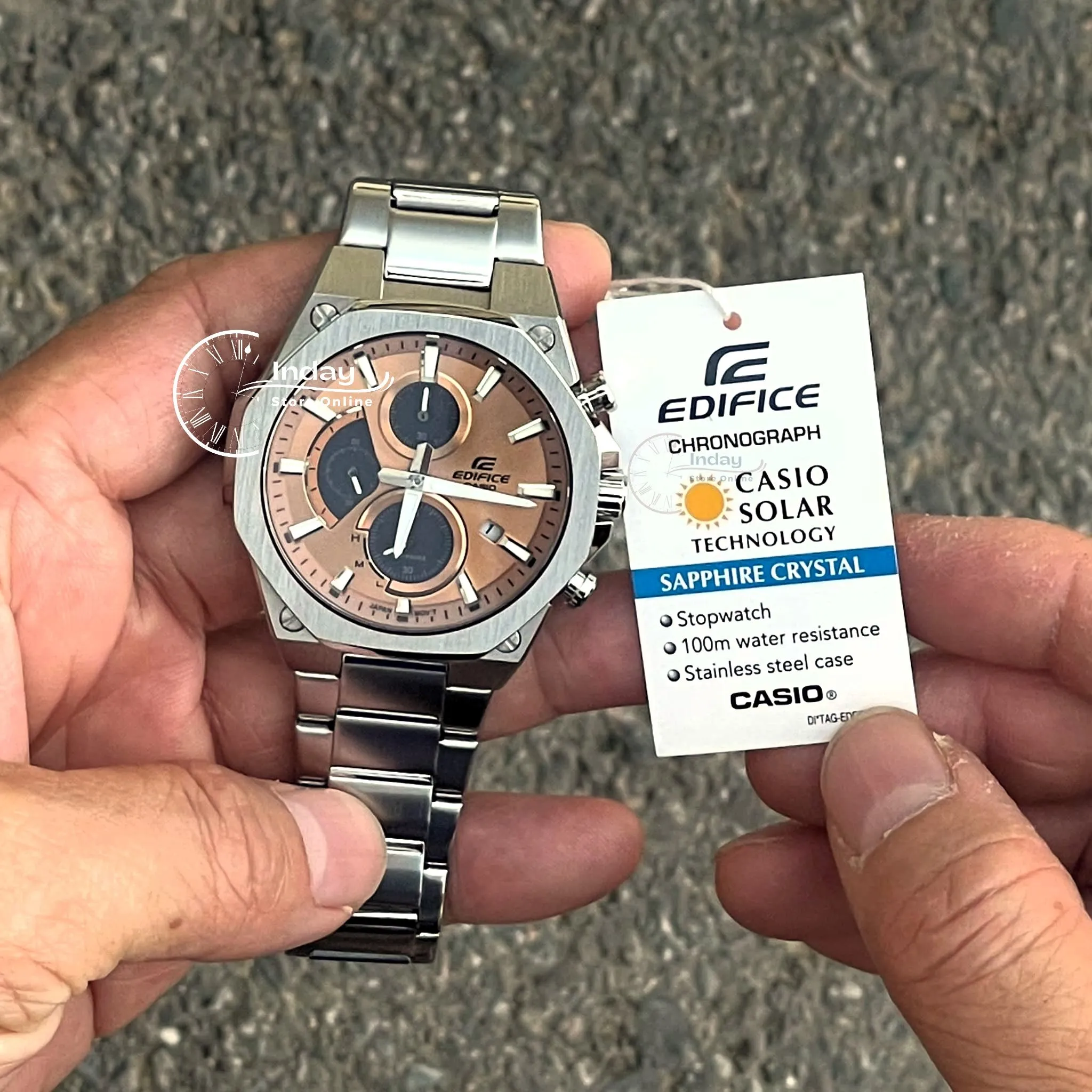 Casio Edifice Men's Watch EFS-S570D-5A Slim Line with Sapphire Crystal Solar Powered