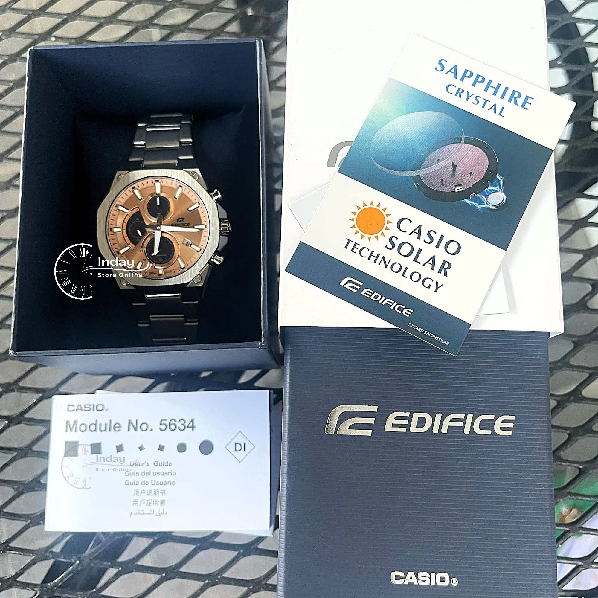 Casio Edifice Men's Watch EFS-S570D-5A Slim Line with Sapphire Crystal Solar Powered