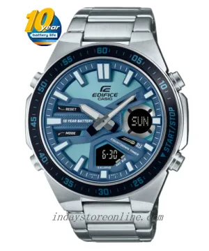 Casio Edifice Men's Watch EFV-C110D-2B Analog-Digital Stainless Steel Band Mineral Glass Battery Life: 10 years