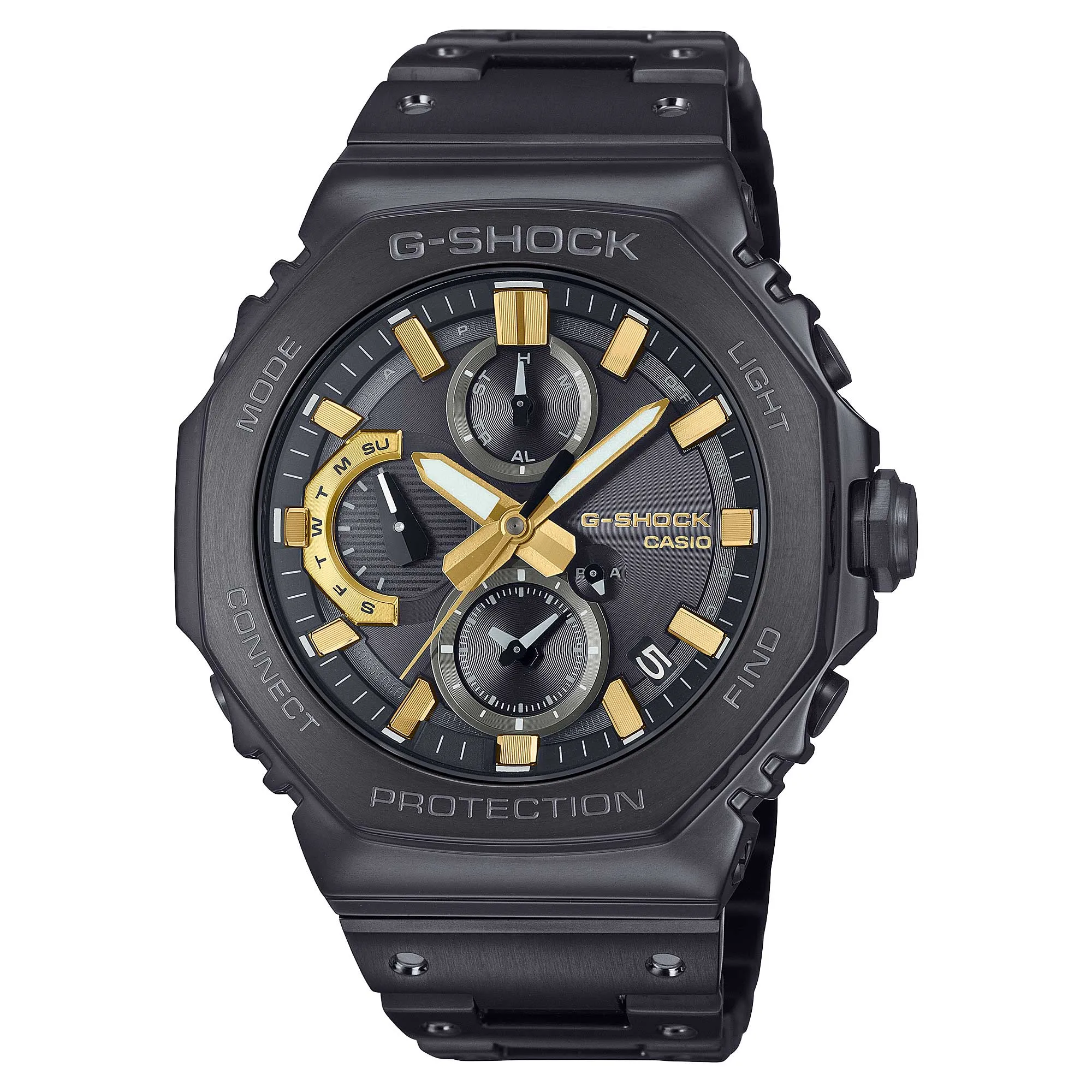 Casio G-Shock (Japan Made) GMC-B2100 Lineup 50th Anniversary Zero to One Series Chronograph Full Metal Series Bluetooth¶¸ Tough Solar Dual Time Black Ion Plated Stainless Steel Band Watch GMCB2100ZE-1A GMC-B2100ZE-1A