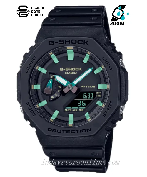 Casio G-Shock Men's Watch GA-2100RC-1A Analog-Digital 2100 Series Rusted Metal Design Neoclassic Black