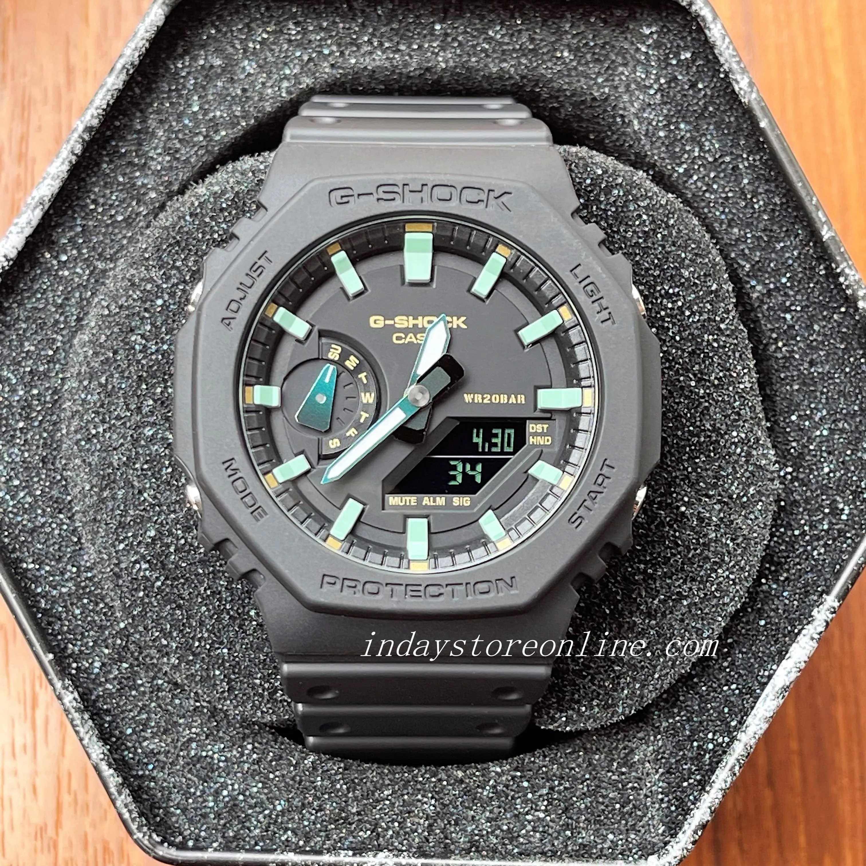 Casio G-Shock Men's Watch GA-2100RC-1A Analog-Digital 2100 Series Rusted Metal Design Neoclassic Black