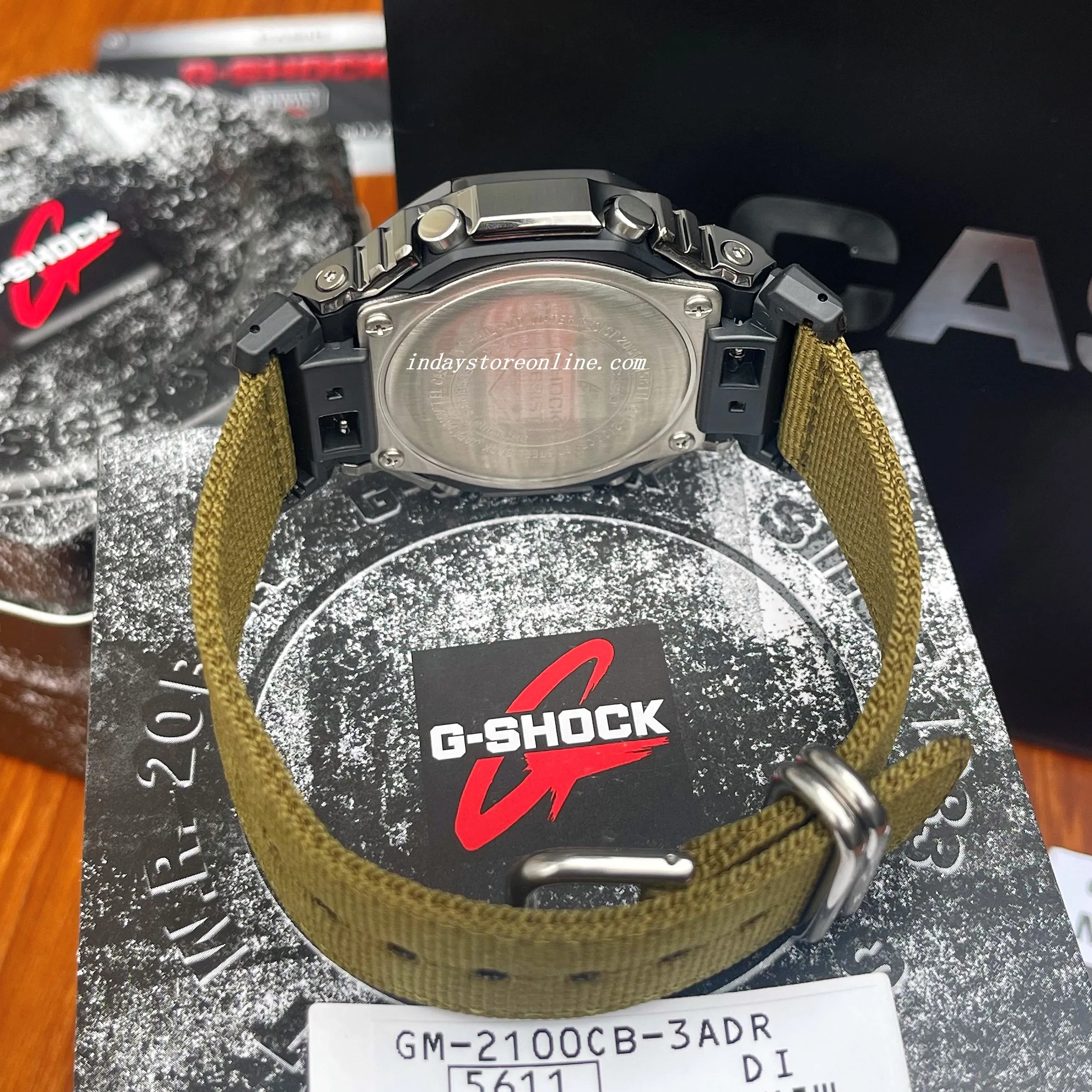 Casio G-Shock Men's Watch GM-2100CB-3A Analog-Digital Cloth Band Shock Resistant Mineral Glass