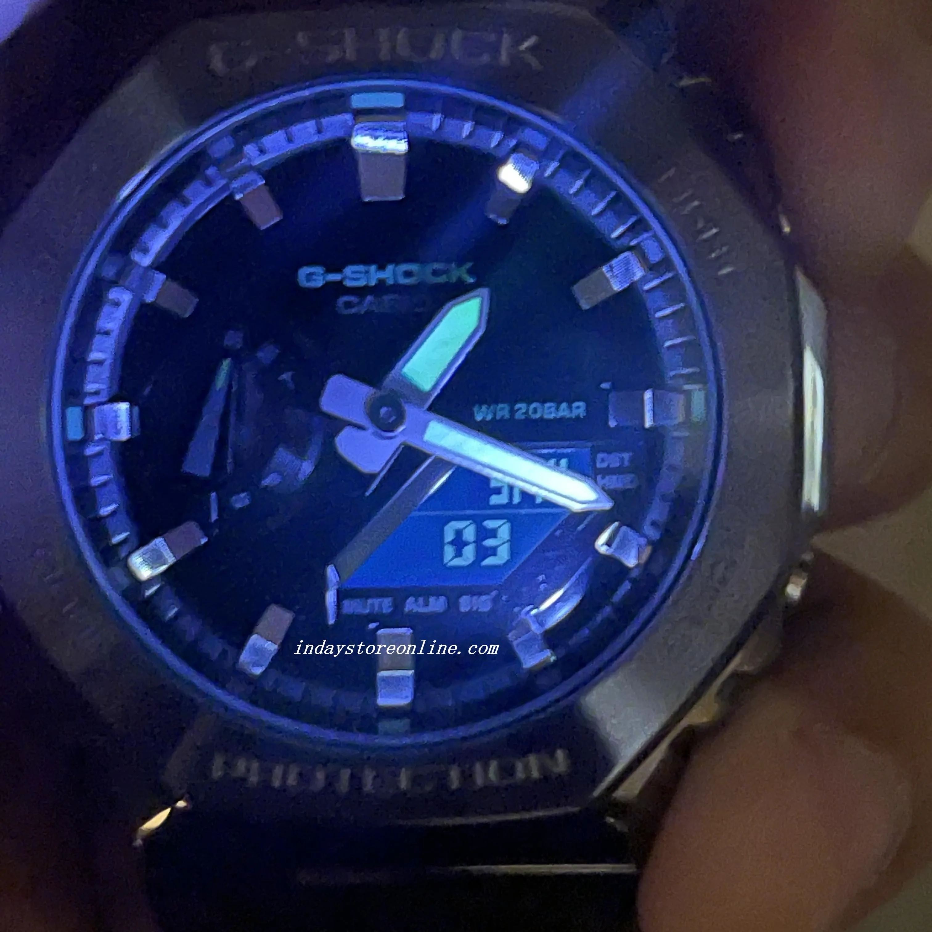 Casio G-Shock Men's Watch GM-2100CB-3A Analog-Digital Cloth Band Shock Resistant Mineral Glass