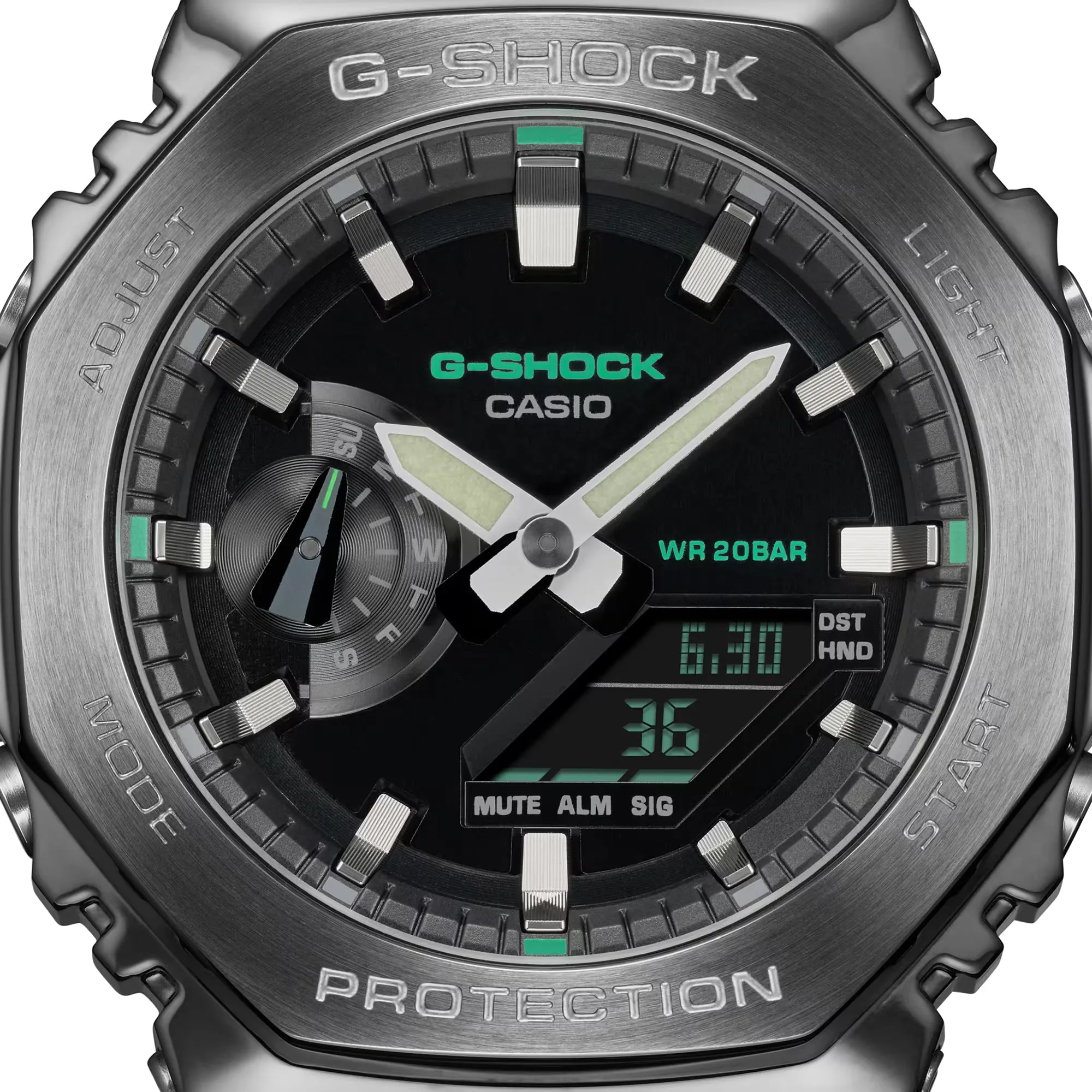 Casio G-Shock Metal Bezel CasiOak GM2100CB-3A GM2100 Ultility Watch Green Canvas