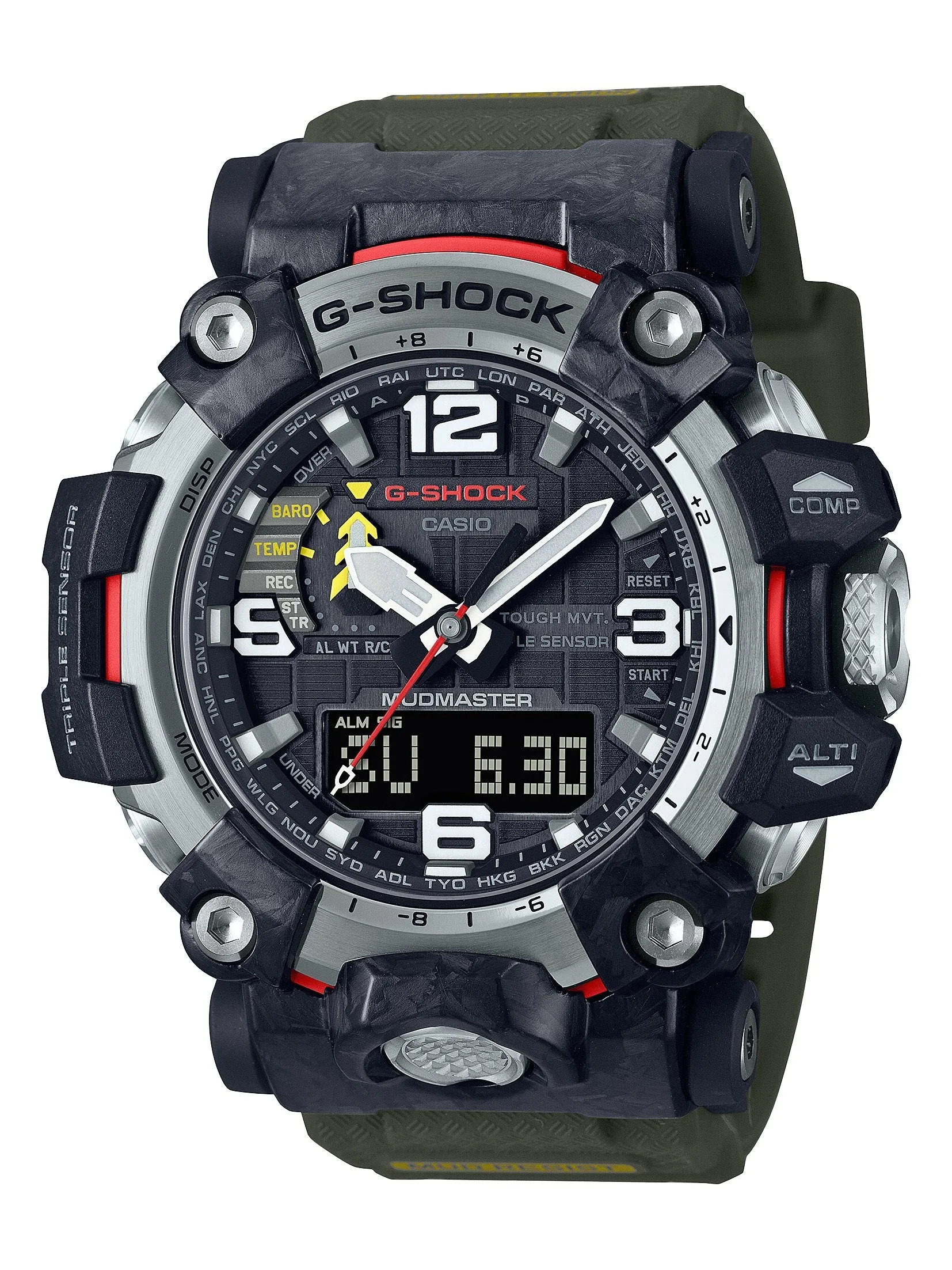 Casio G Shock Mudmaster Black and Red Watch GWG-2000-1A3