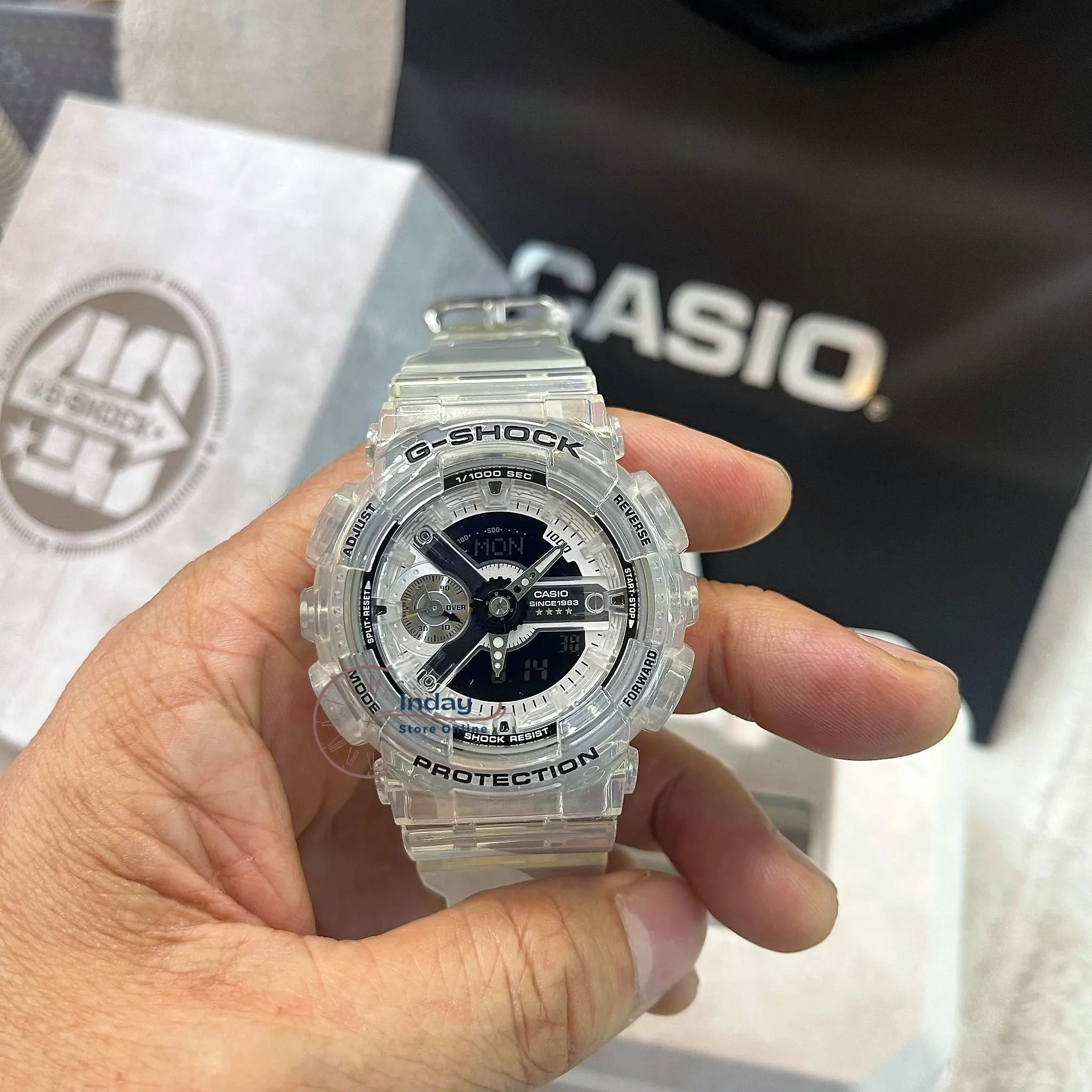 Casio G-Shock Women's Watch GMA-S114RX-7A Analog-Digital 40th Anniversary CLEAR REMIX Limited Edition
