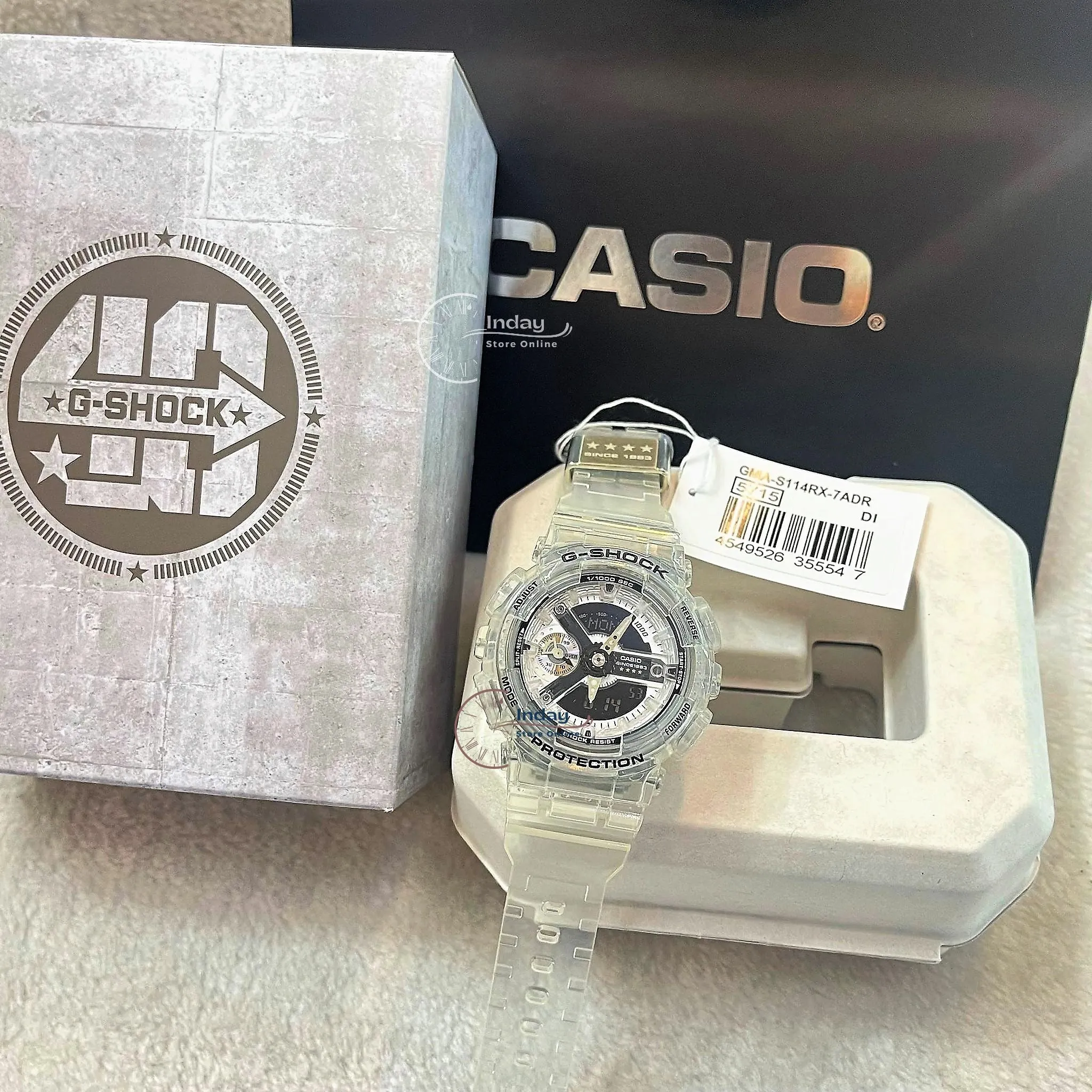Casio G-Shock Women's Watch GMA-S114RX-7A Analog-Digital 40th Anniversary CLEAR REMIX Limited Edition